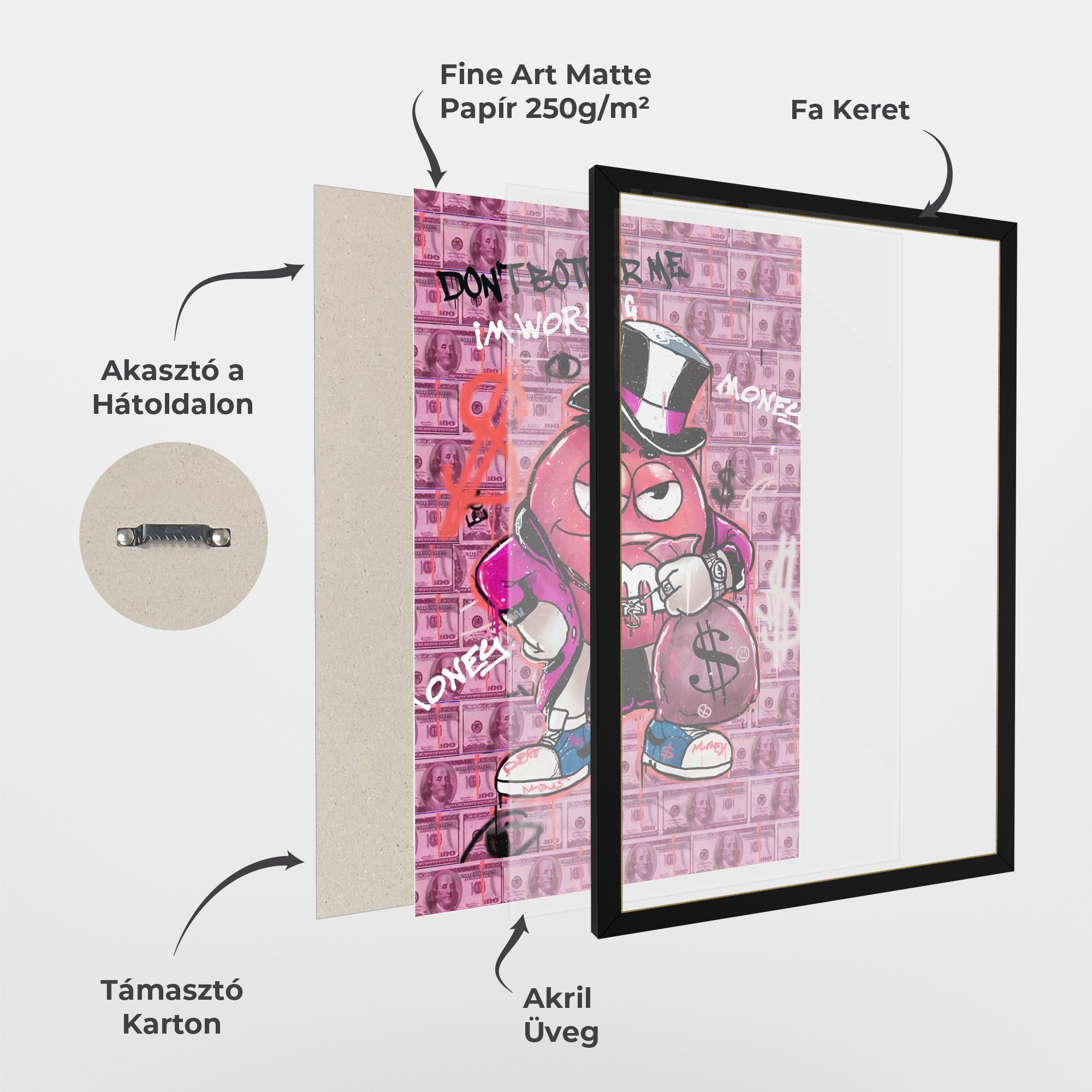 Keretezett Poszter Give Me Your Money mockup 1