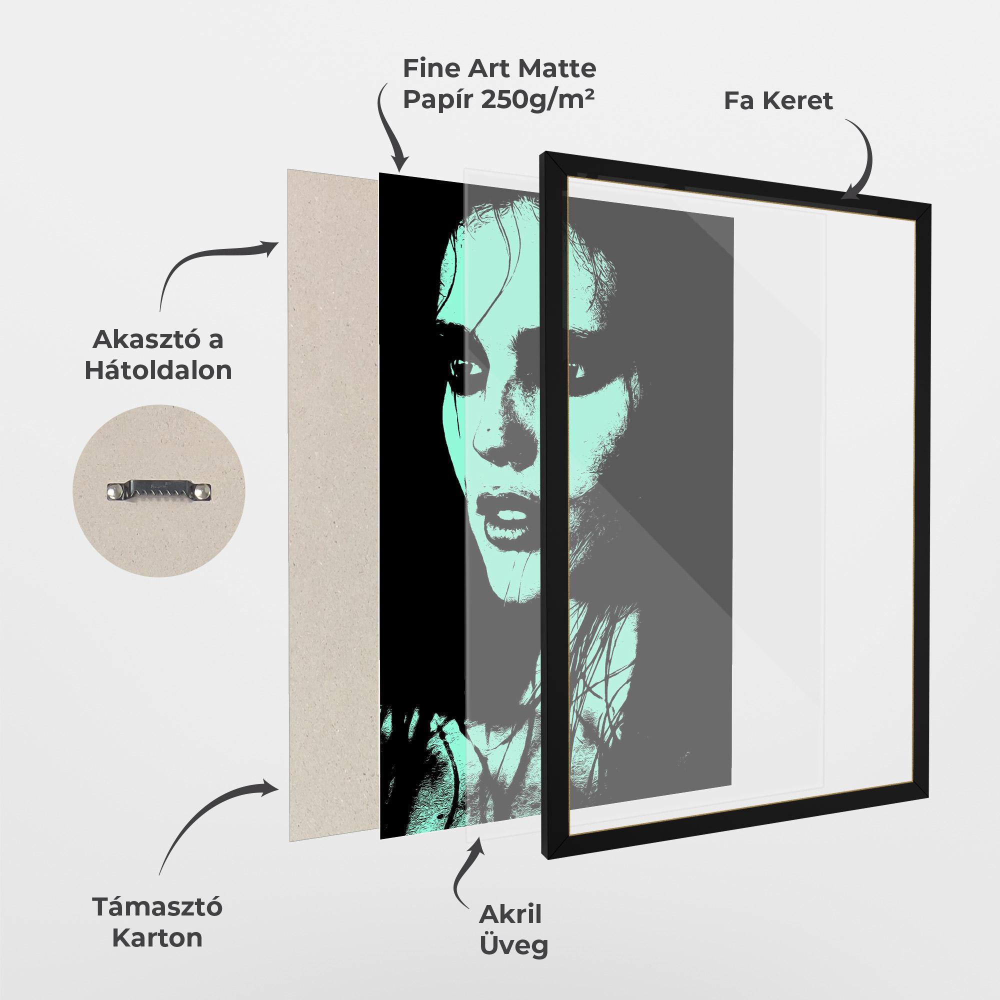 Keretezett Poszter Green Light Girl mockup 1