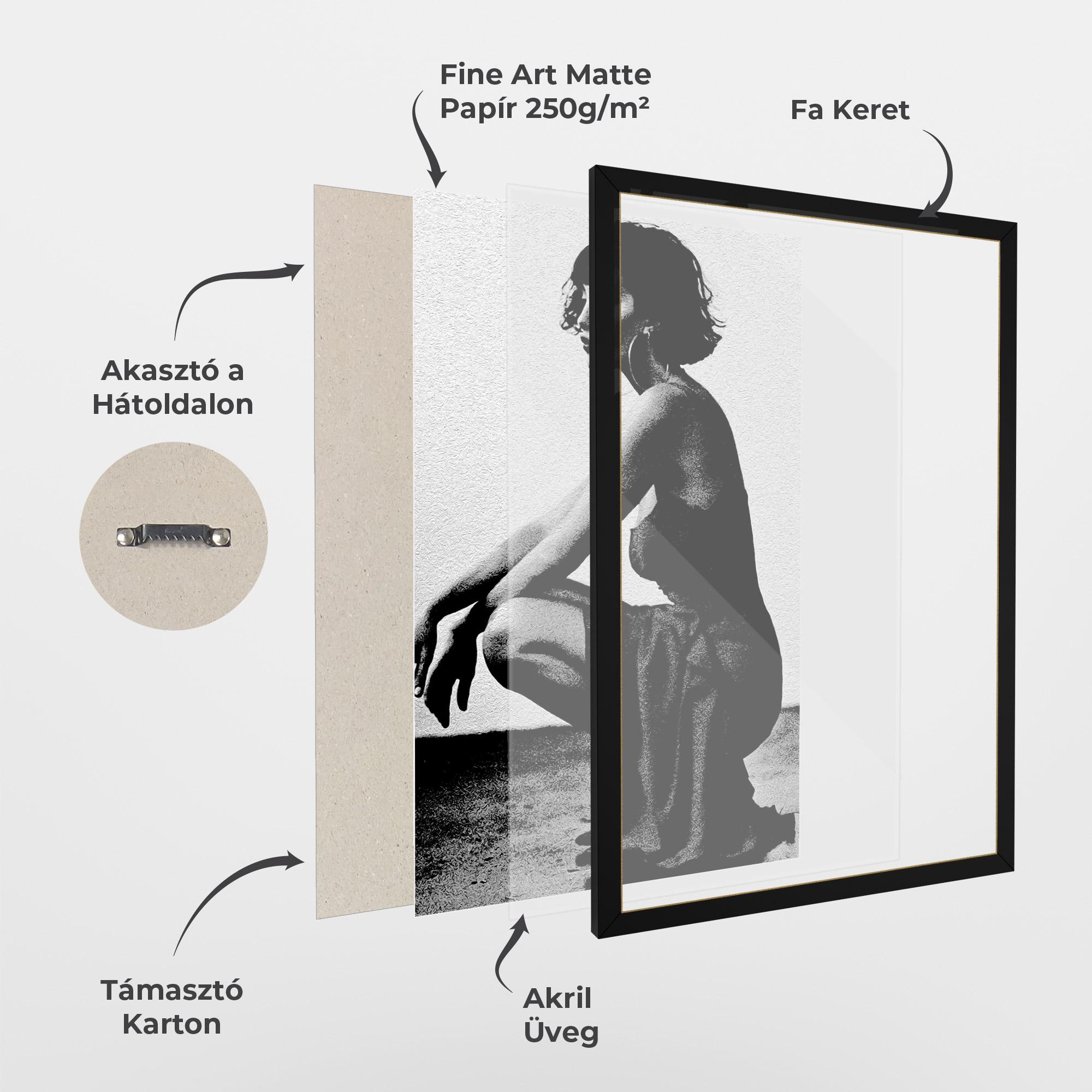 Keretezett Poszter Grey Long Dress mockup 1