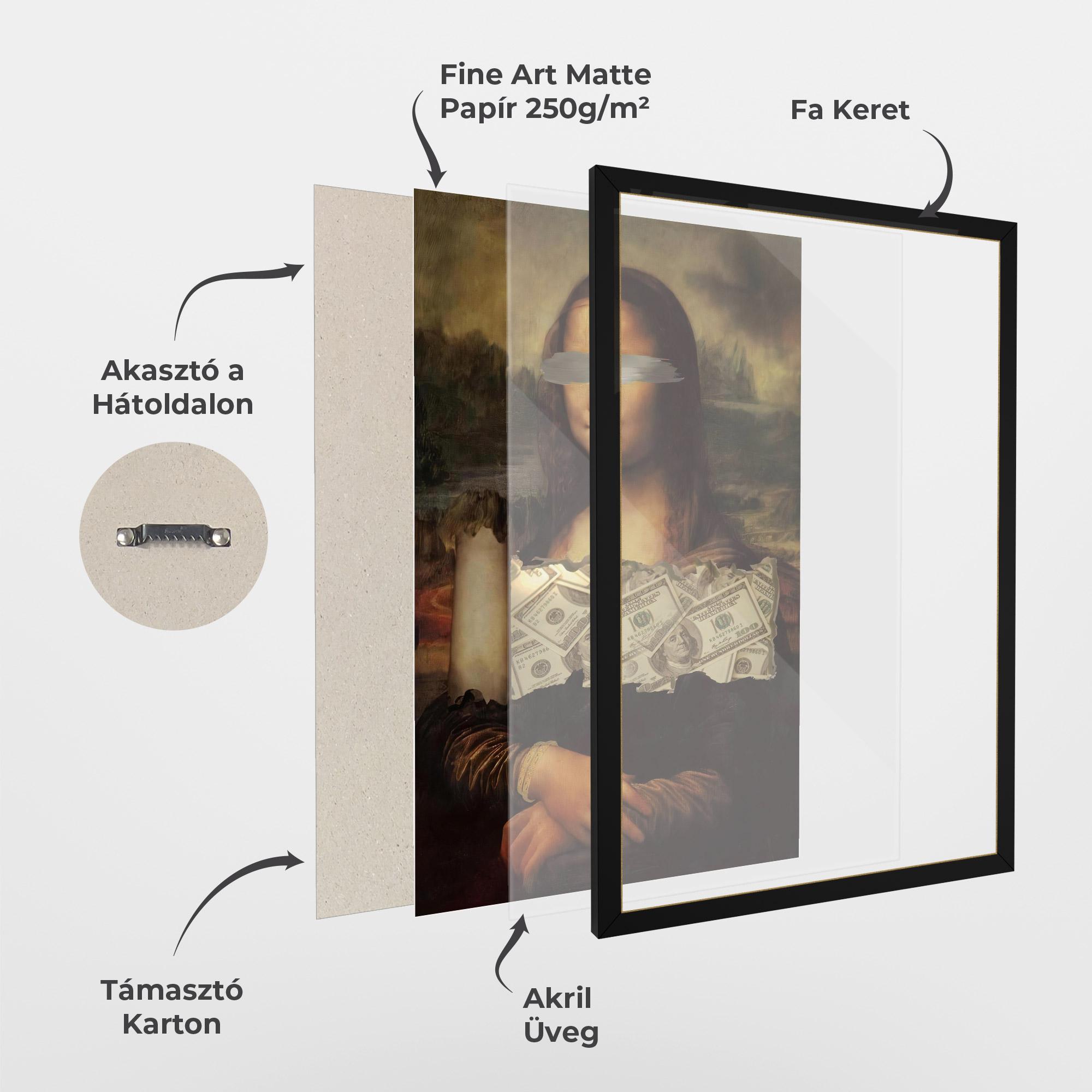 Keretezett Poszter Money Lisa mockup 1