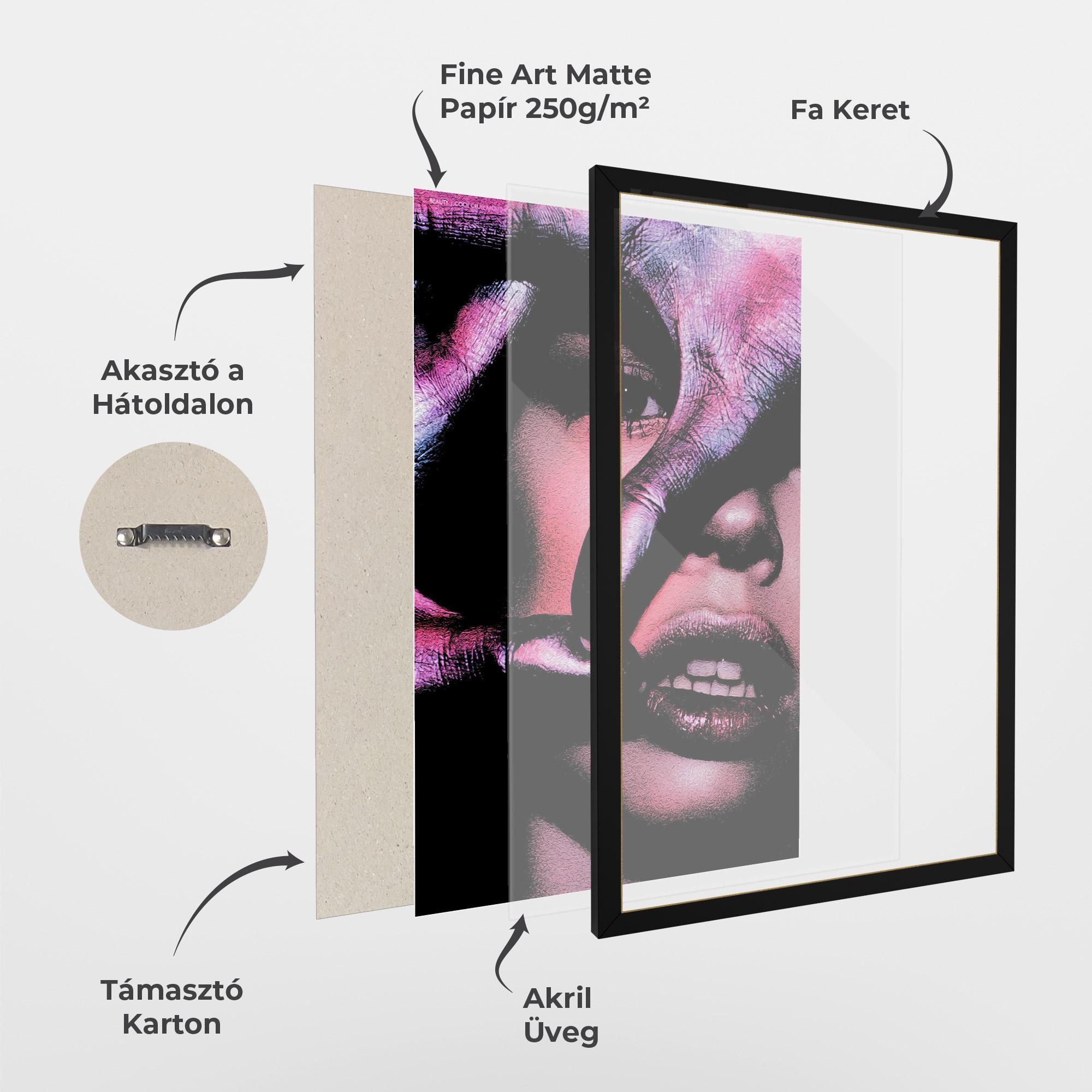 Keretezett Poszter Purple Glitter Hand mockup 1