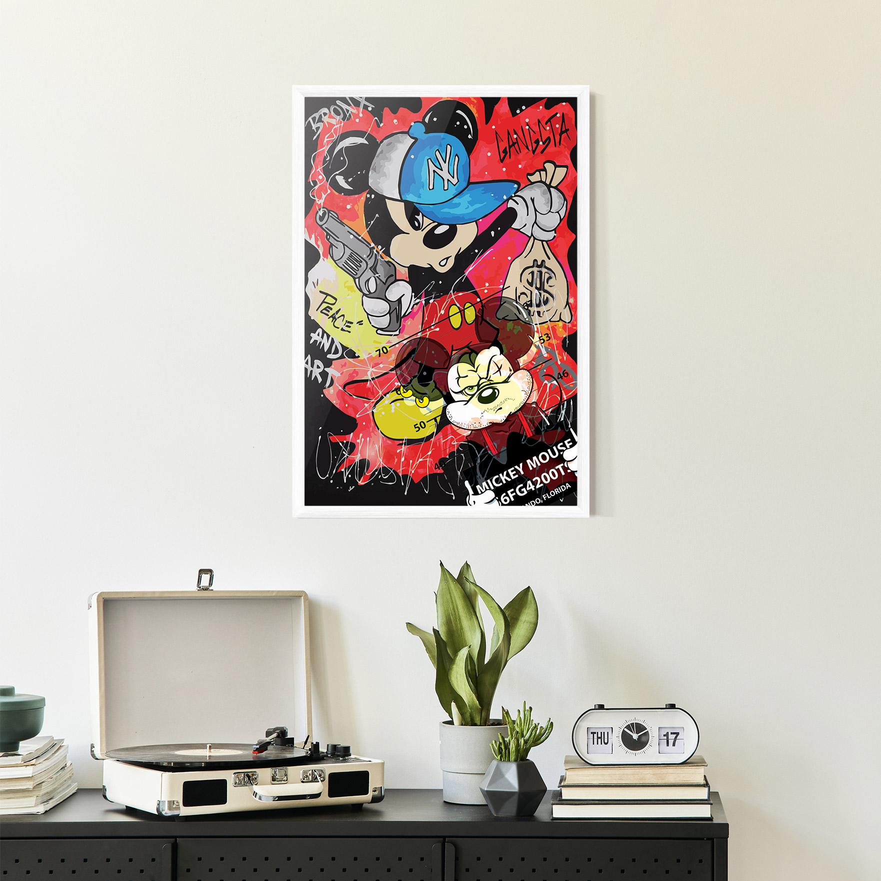 Keretezett Poszter Gangsta Mickey mockup 2