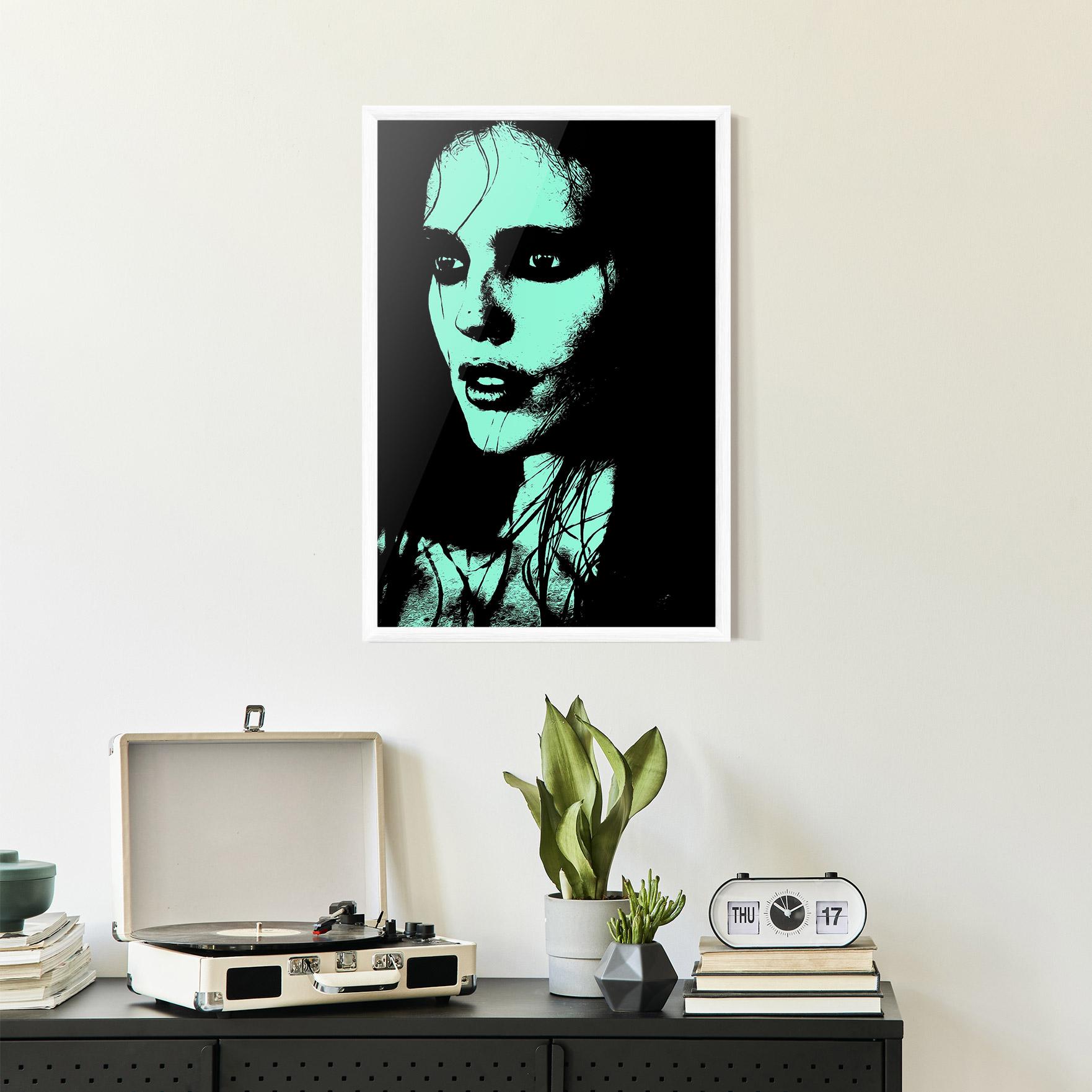 Keretezett Poszter Green Light Girl mockup 2