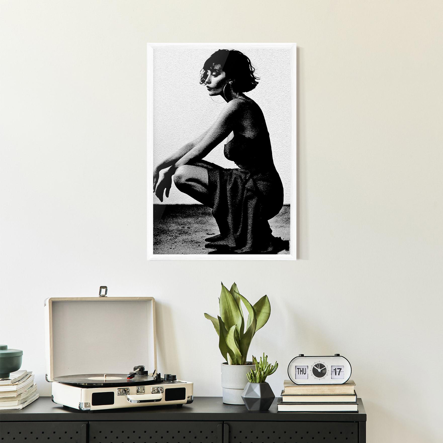 Keretezett Poszter Grey Long Dress mockup 2