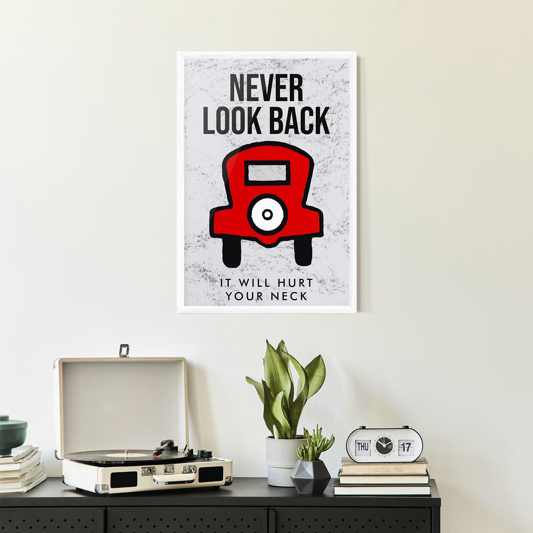 Keretezett Poszter Never Look Back mockup 2