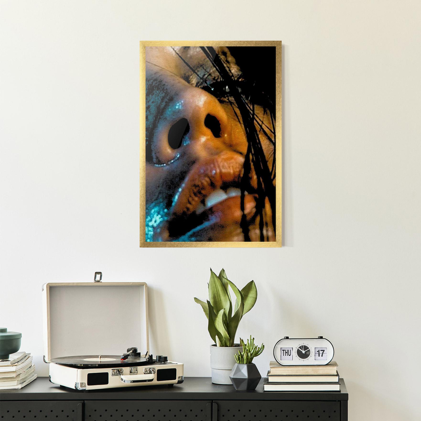 Keretezett Poszter Blue Light Face mockup 2