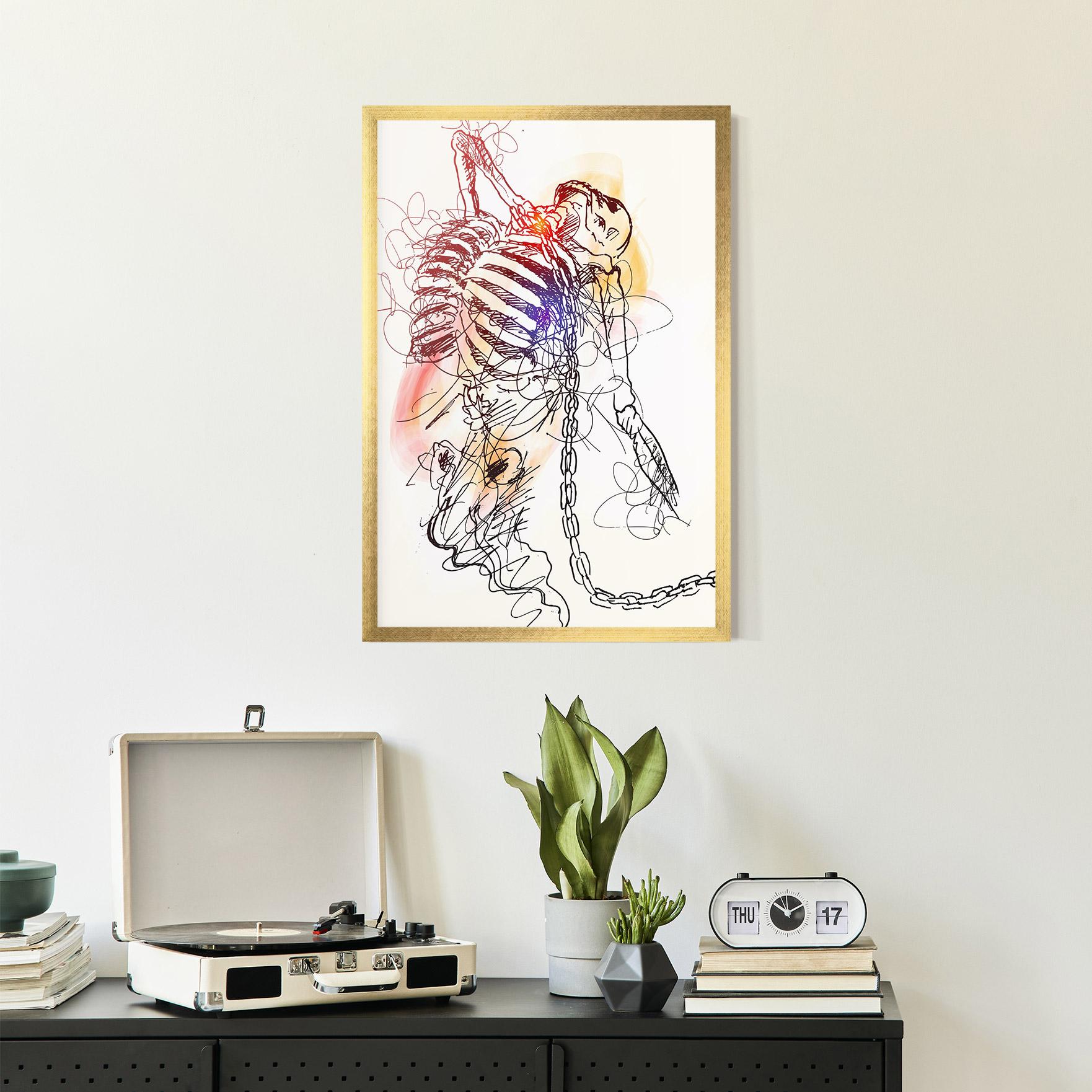 Keretezett Poszter Chain Skeleton mockup 2