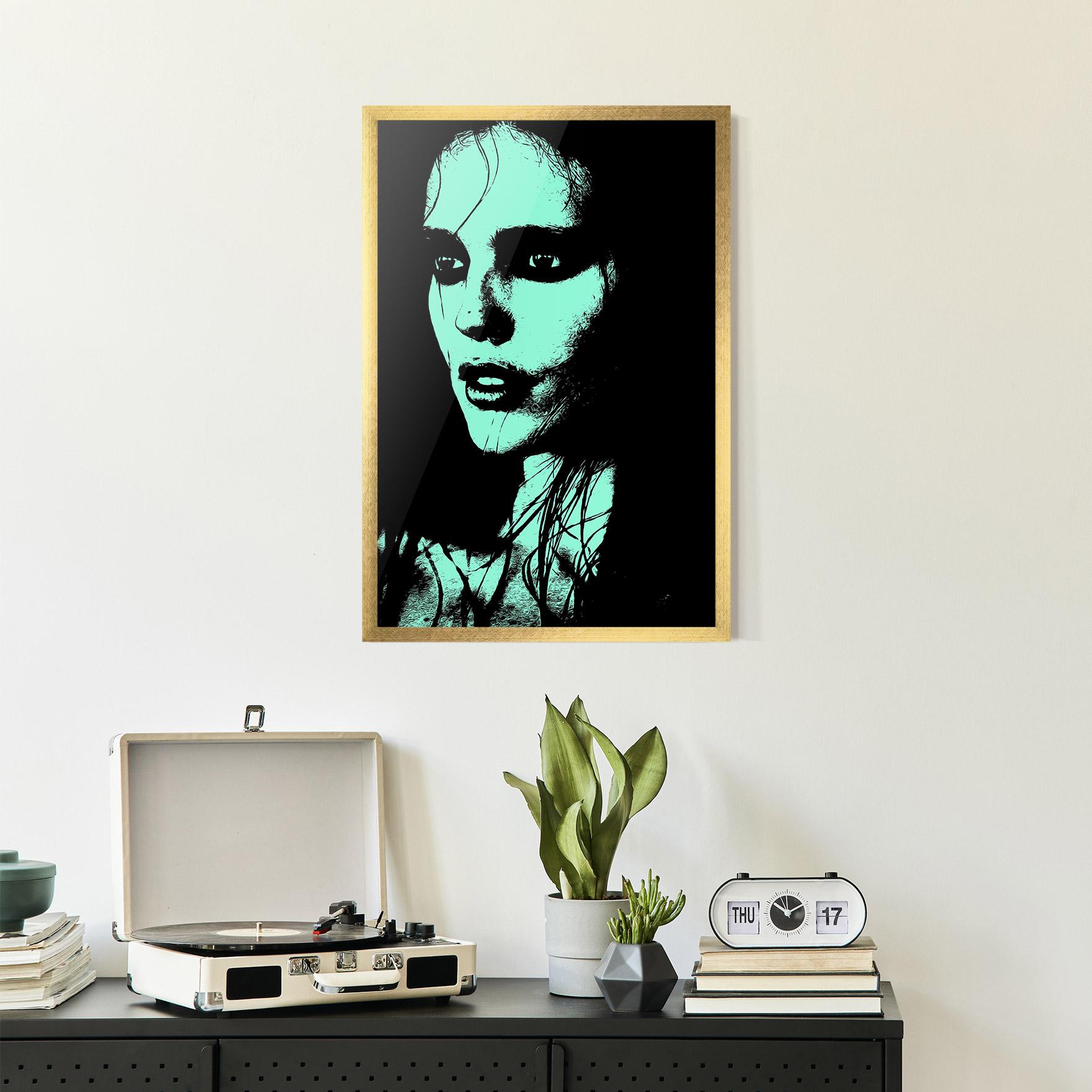 Keretezett Poszter Green Light Girl mockup 2