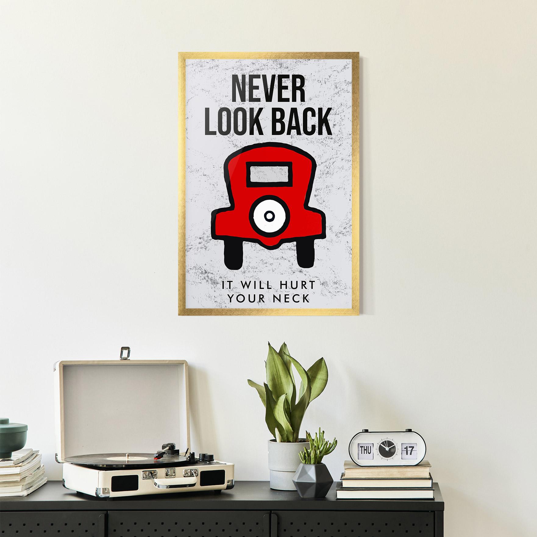 Keretezett Poszter Never Look Back mockup 2