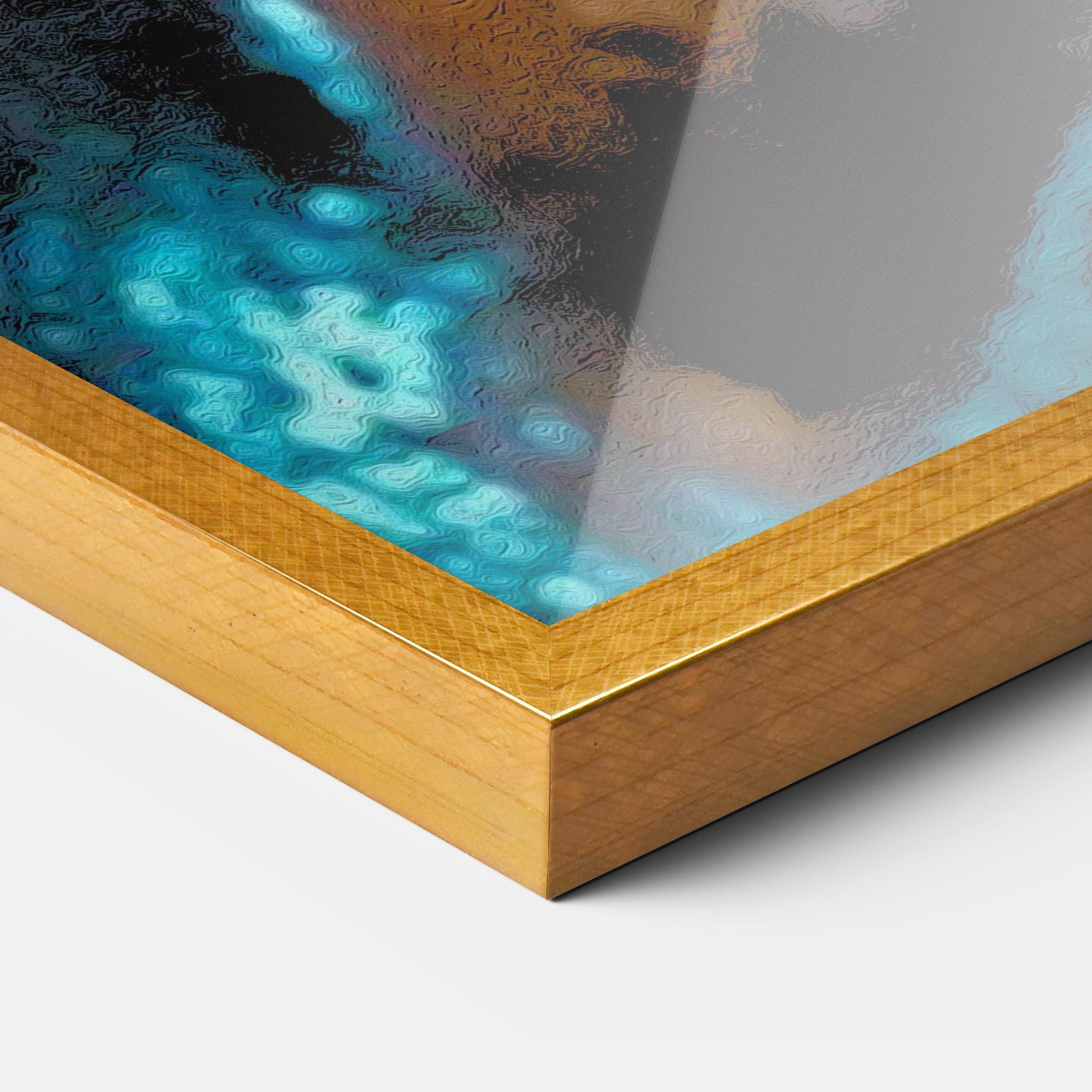 Keretezett Poszter Blue Light Face mockup 3