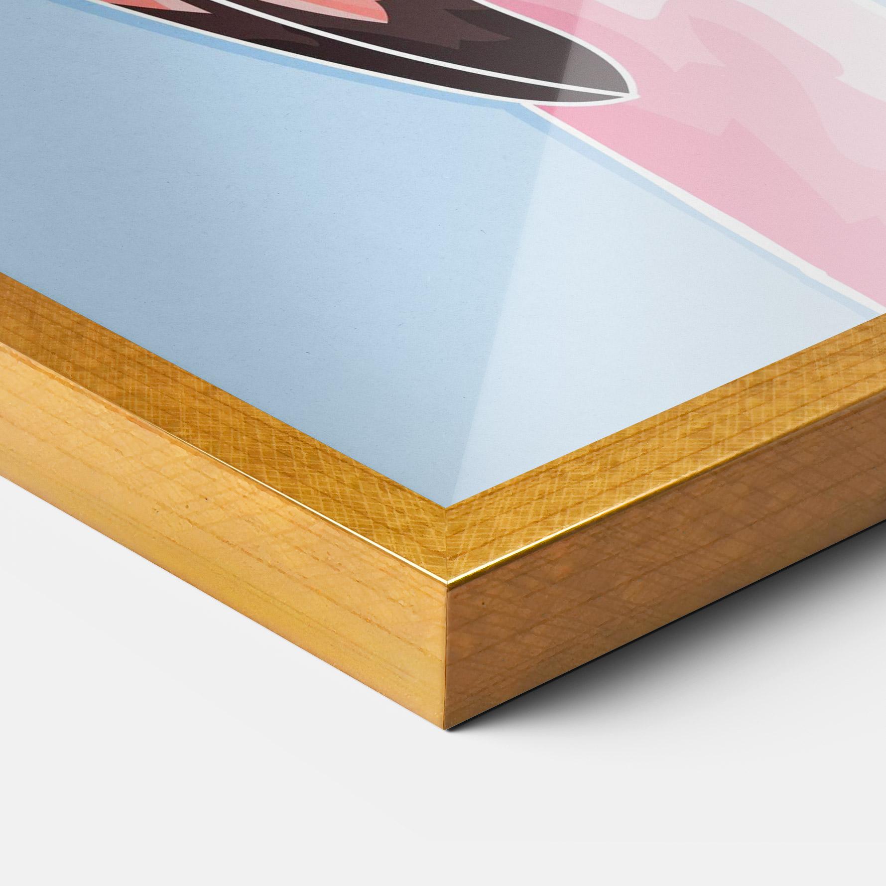 Keretezett Poszter Pink Skull Flamingo mockup 3