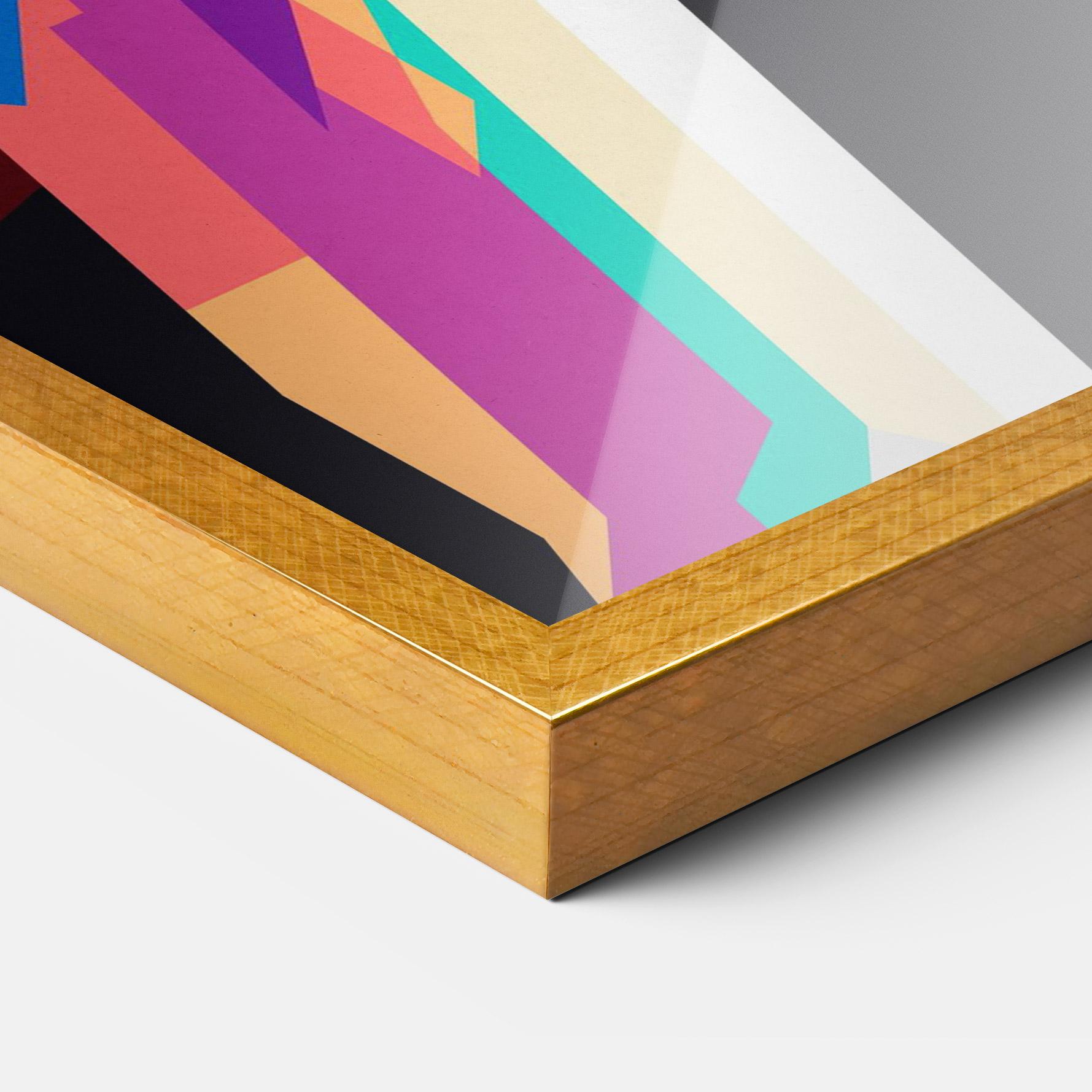 Keretezett Poszter Polygonal Pretty Girl mockup 3