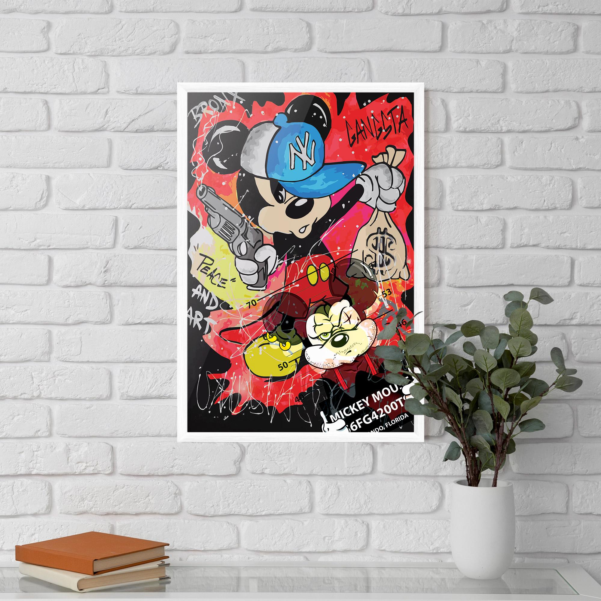 Keretezett Poszter Gangsta Mickey mockup 5