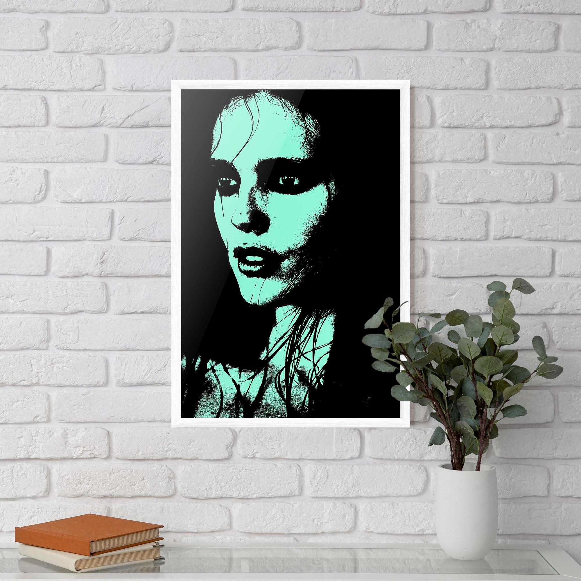 Keretezett Poszter Green Light Girl mockup 5