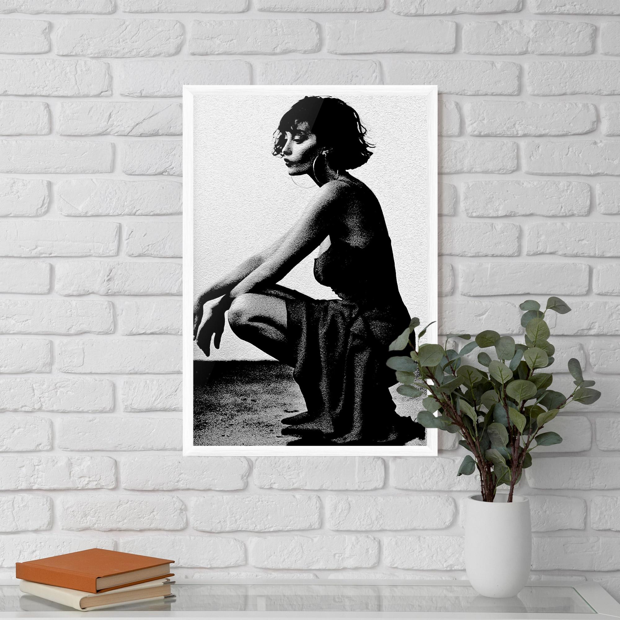 Keretezett Poszter Grey Long Dress mockup 5