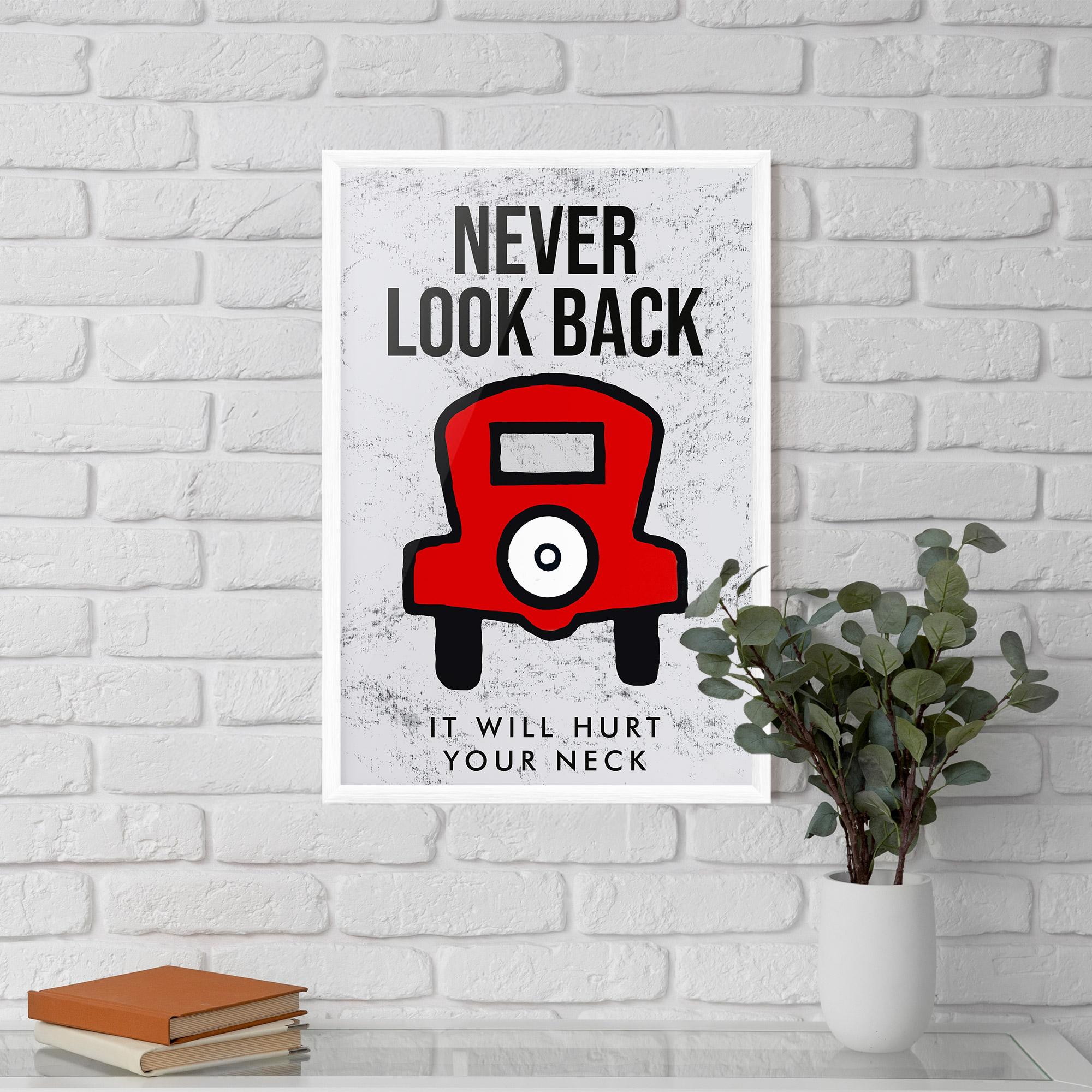 Keretezett Poszter Never Look Back mockup 5