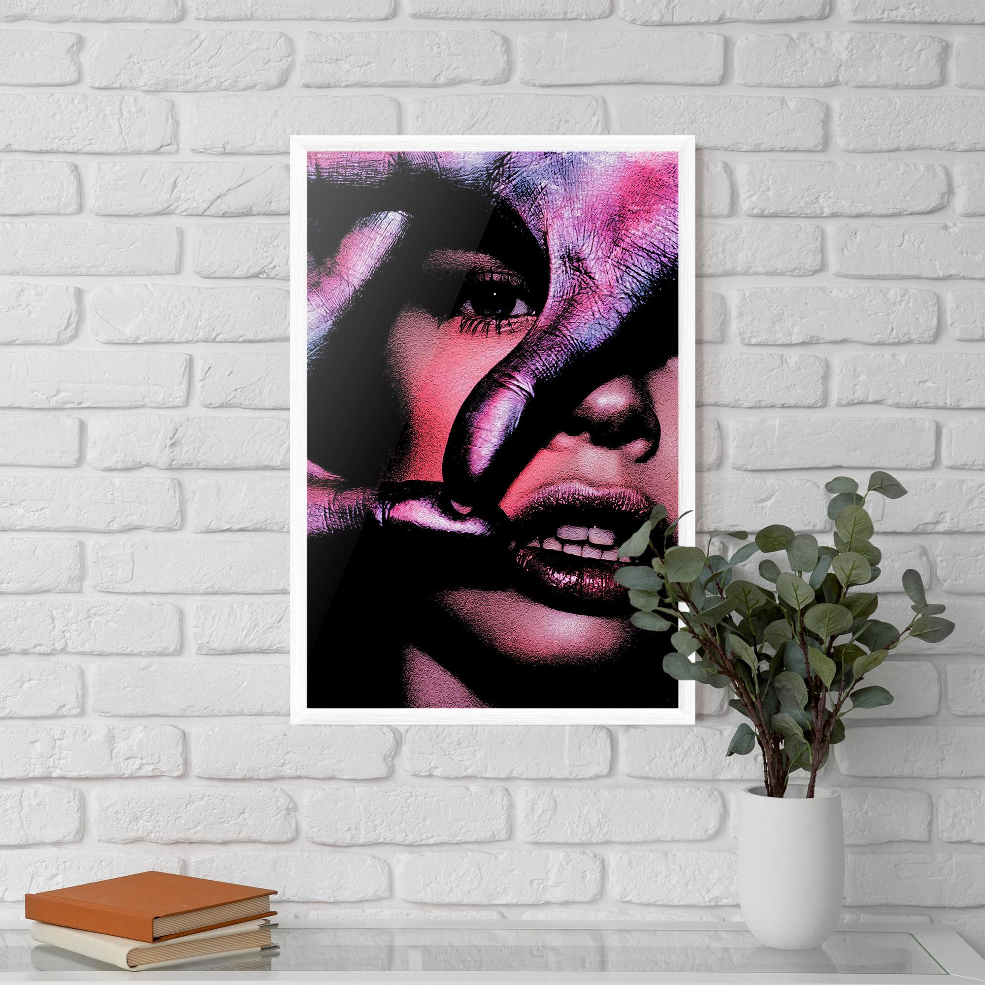 Keretezett Poszter Purple Glitter Hand mockup 5