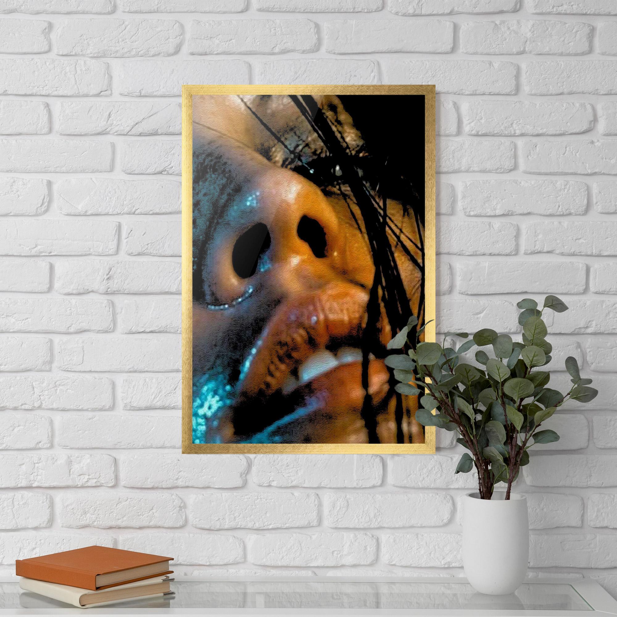 Keretezett Poszter Blue Light Face mockup 5