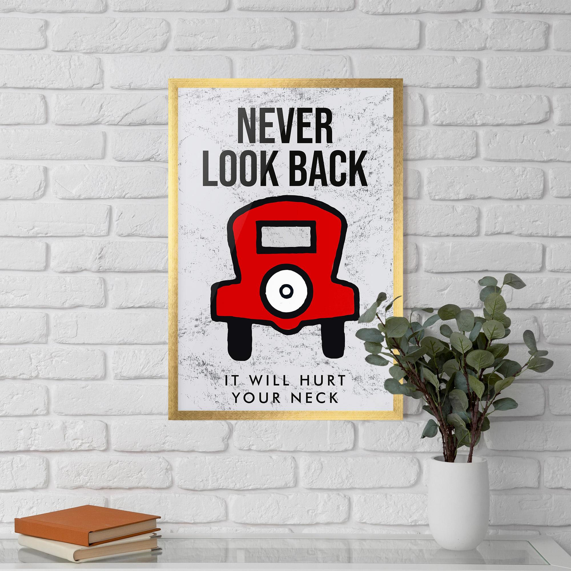 Keretezett Poszter Never Look Back mockup 5