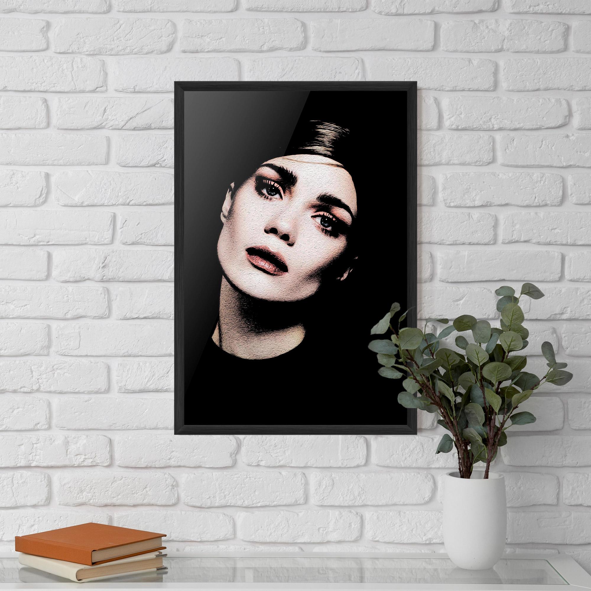 Keretezett Poszter Blue Eyes Lady mockup 5