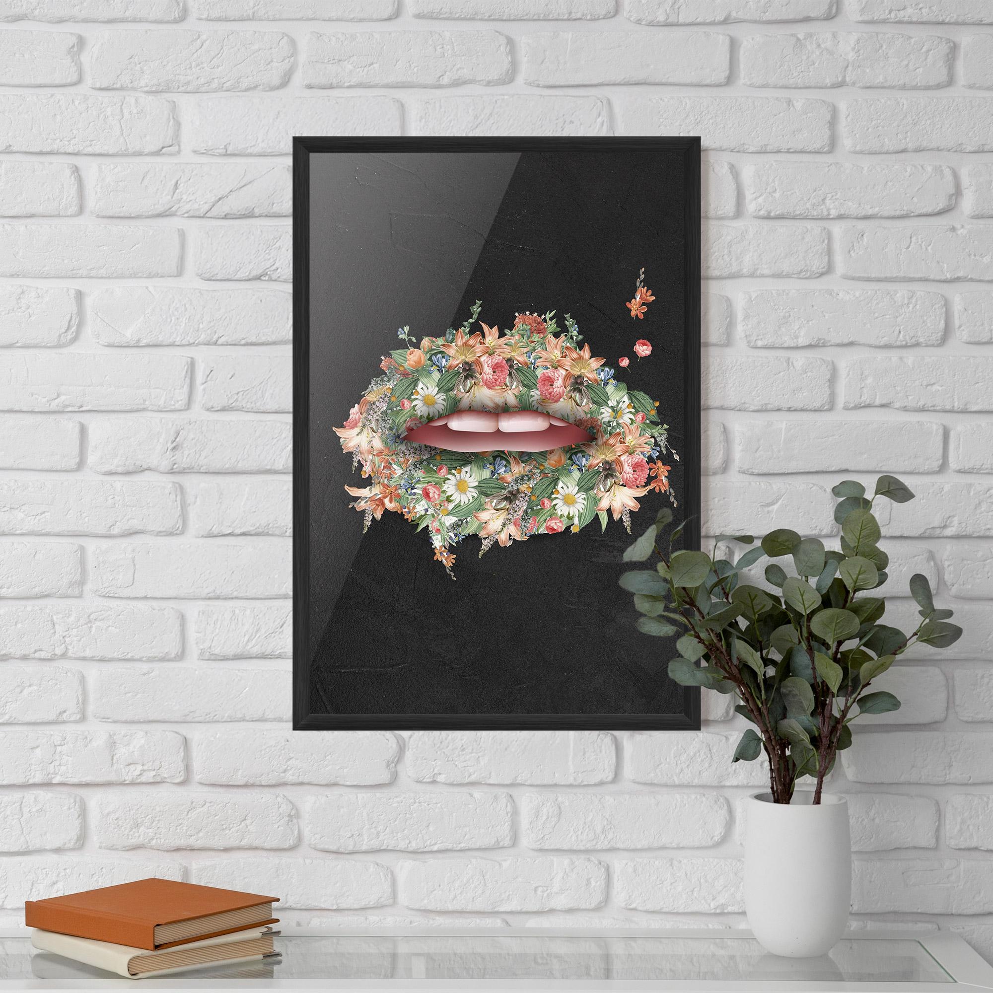 Keretezett Poszter Flowers Lips mockup 5