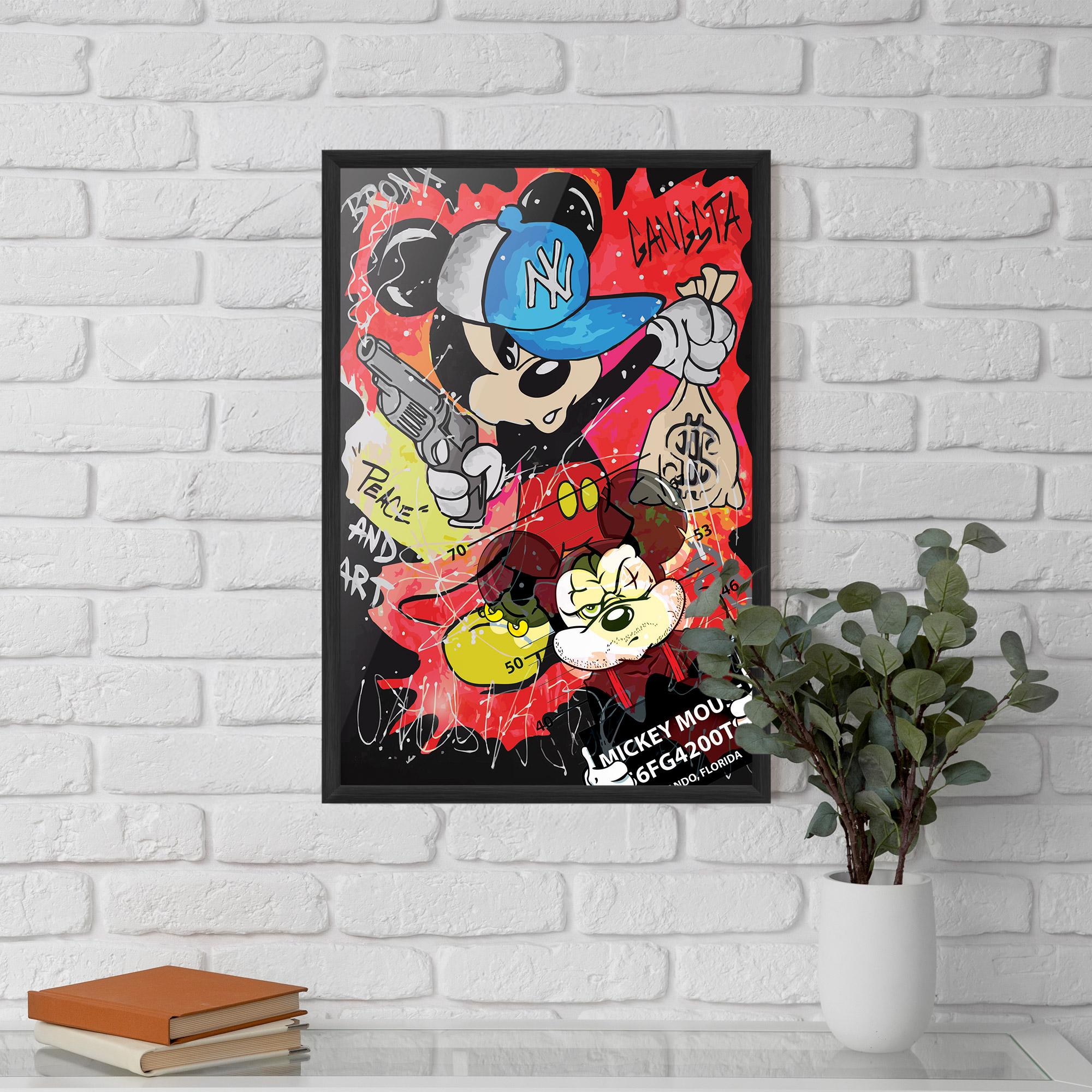 Keretezett Poszter Gangsta Mickey mockup 5
