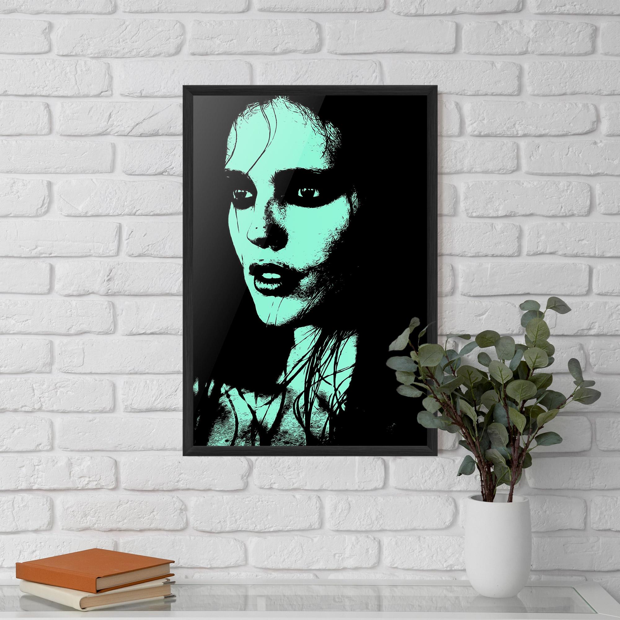 Keretezett Poszter Green Light Girl mockup 5