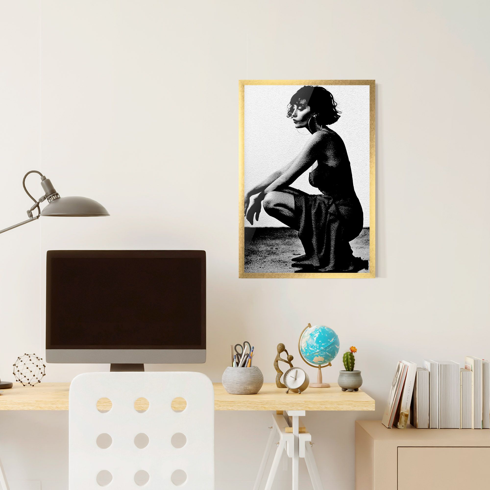 Grey Long Dress mockup 6