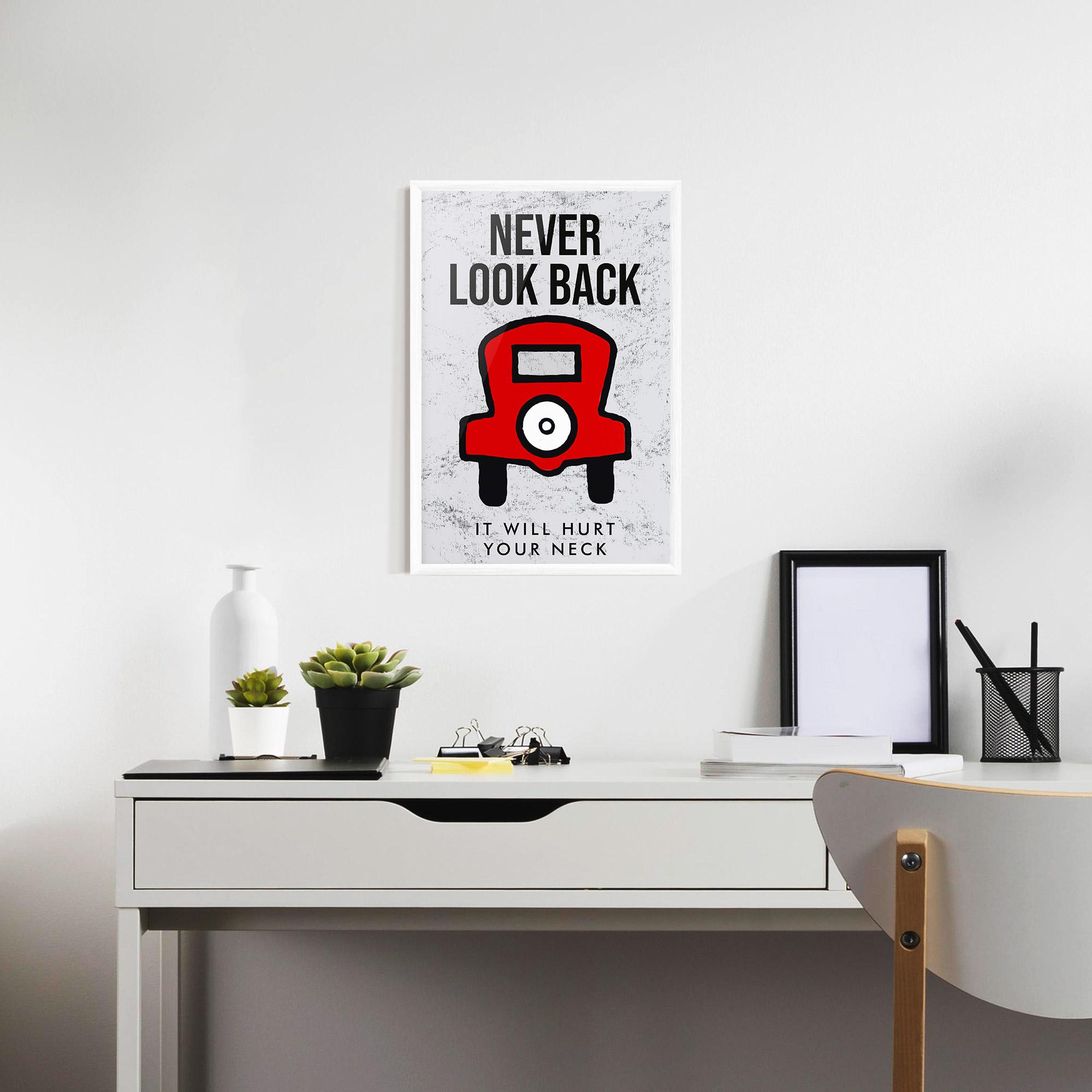 Keretezett Poszter Never Look Back mockup 7