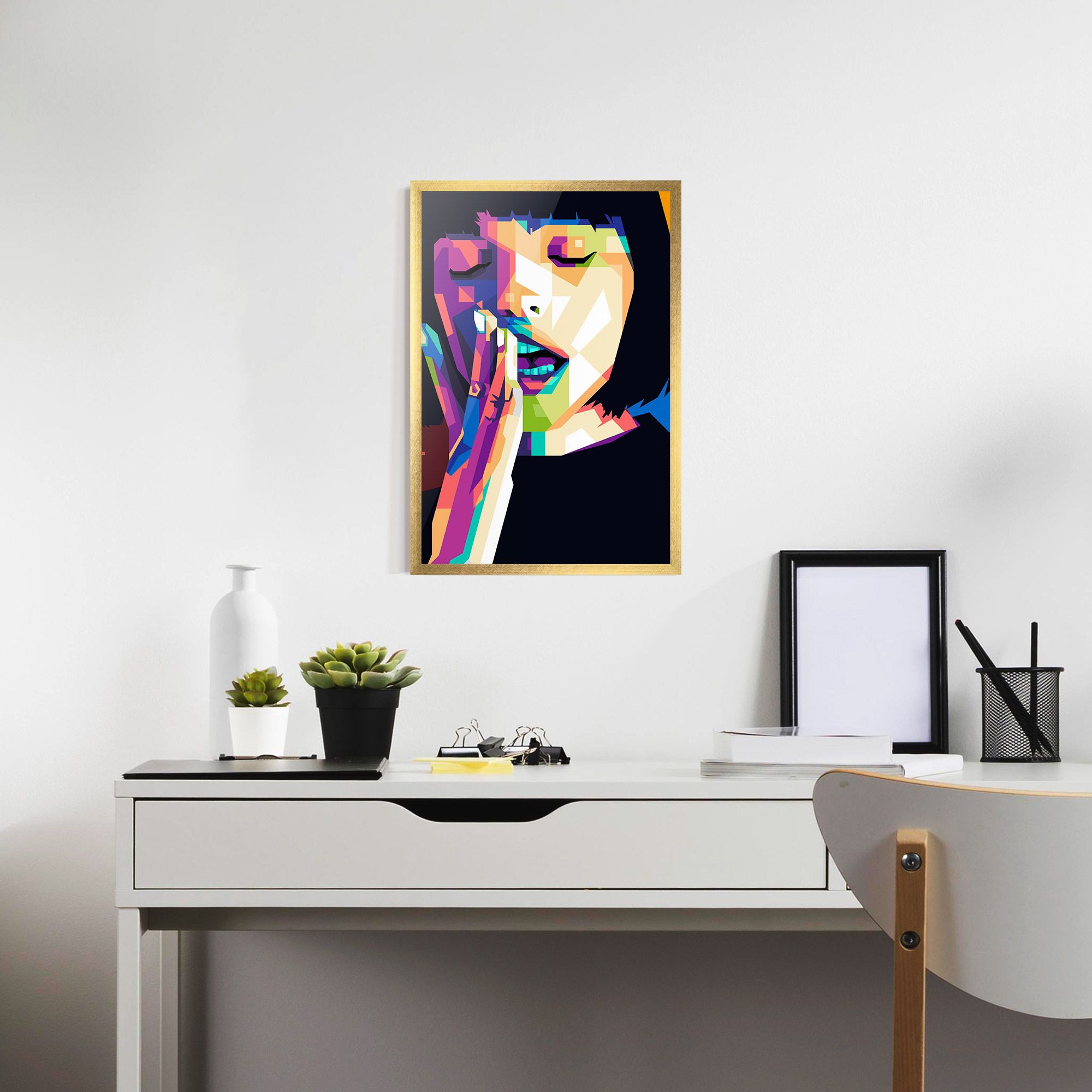 Polygonal Pretty Girl mockup 7