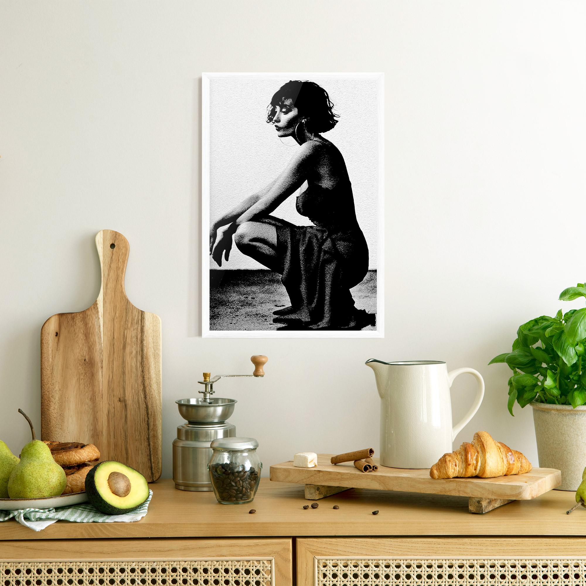 Keretezett Poszter Grey Long Dress mockup 8