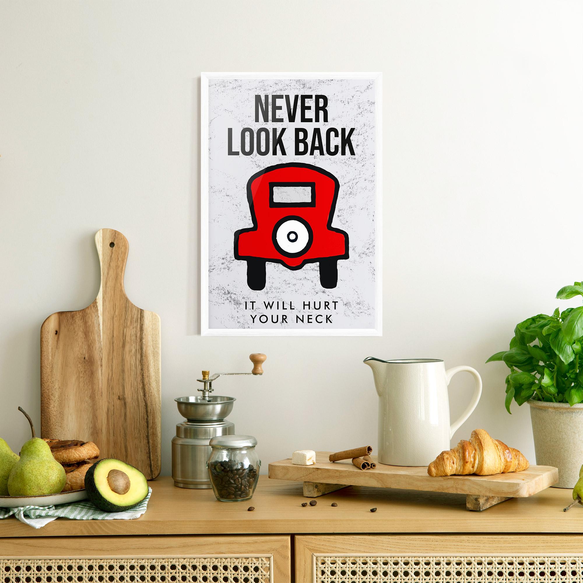 Keretezett Poszter Never Look Back mockup 8