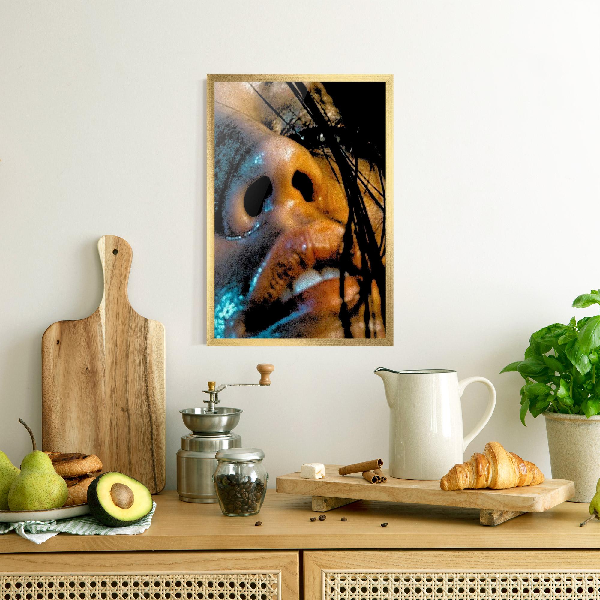 Keretezett Poszter Blue Light Face mockup 8