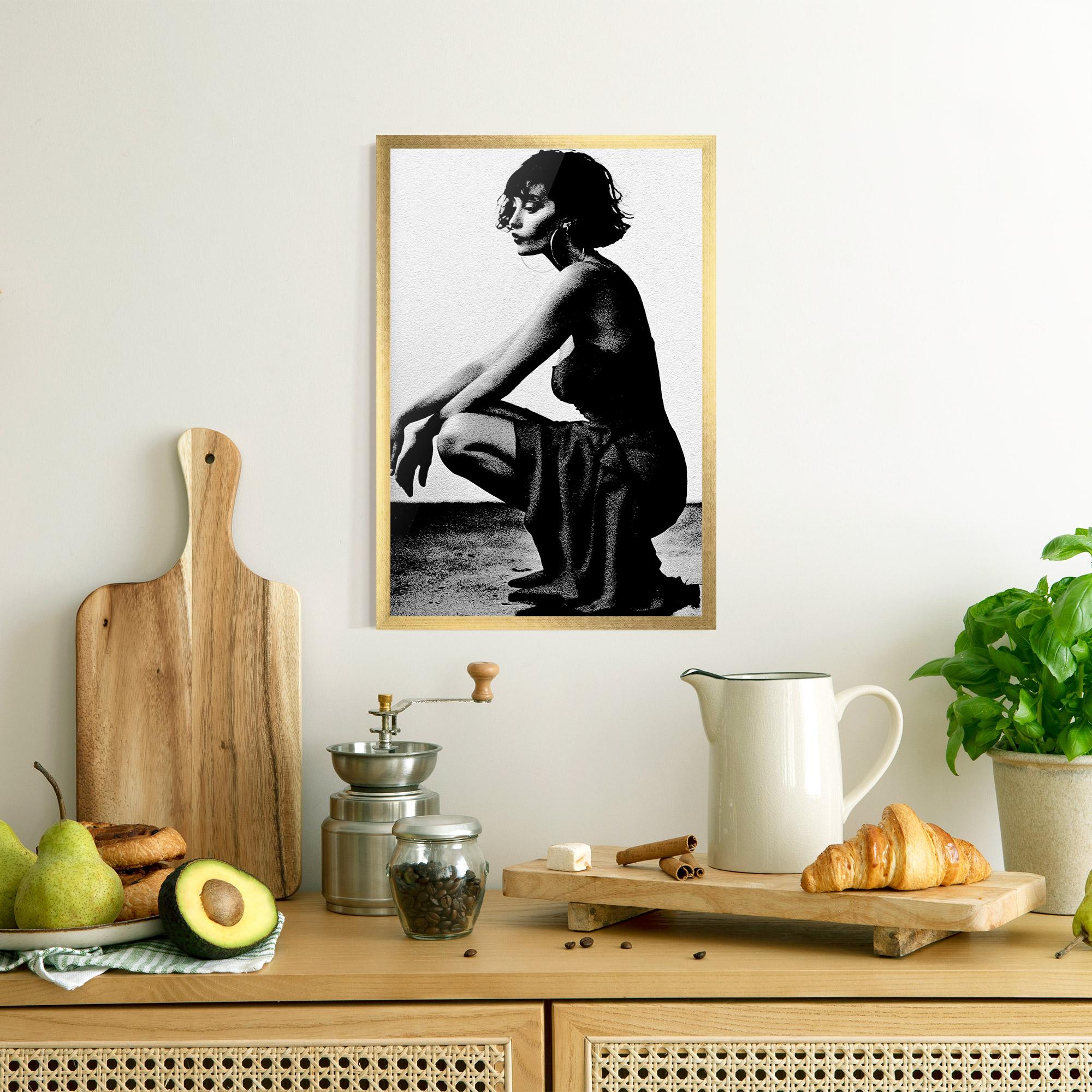 Keretezett Poszter Grey Long Dress mockup 8