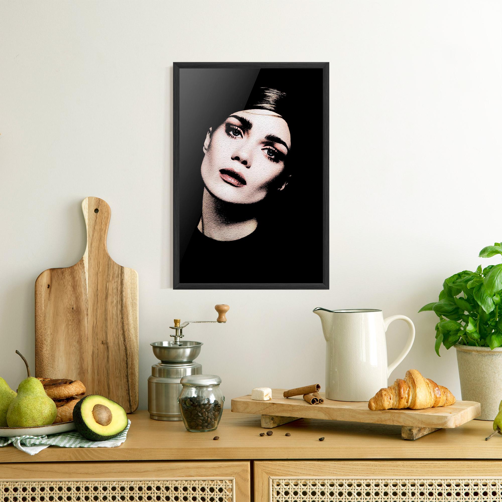 Keretezett Poszter Blue Eyes Lady mockup 8