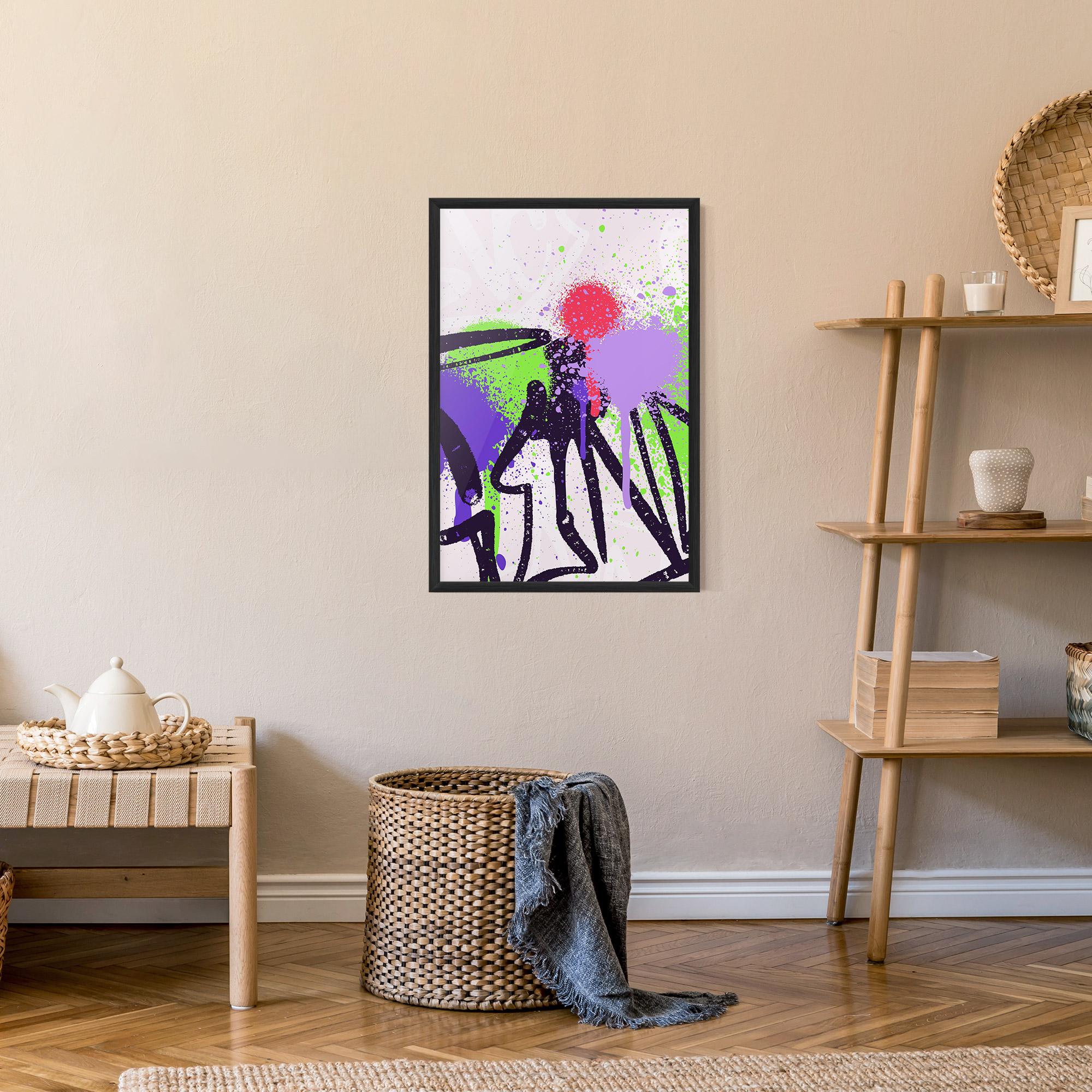 Keretezett Poszter Green Purple Graffiti mockup 9