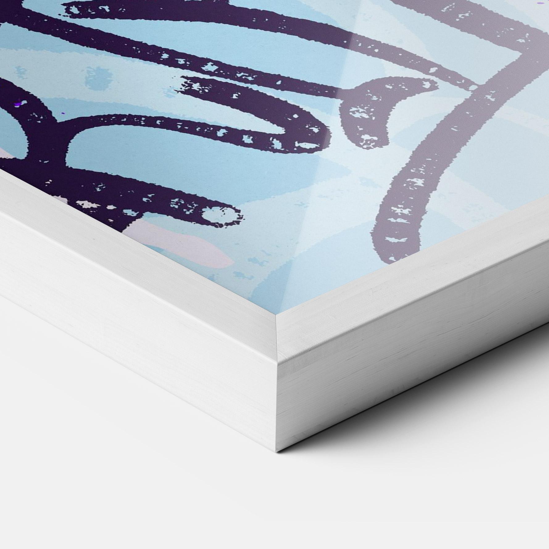 Keretezett Poszter Blue Purple Graffiti mockup 3