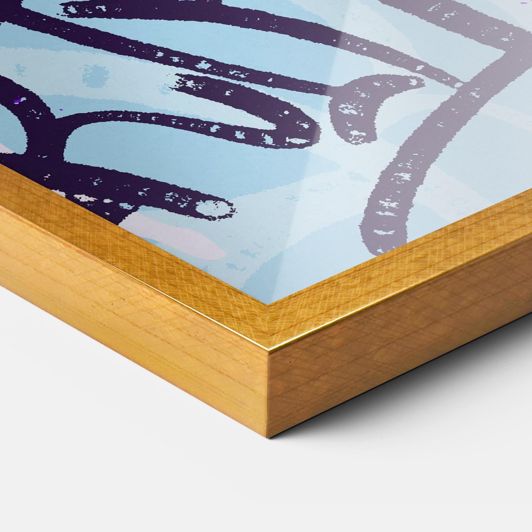 Keretezett Poszter Blue Purple Graffiti mockup 3