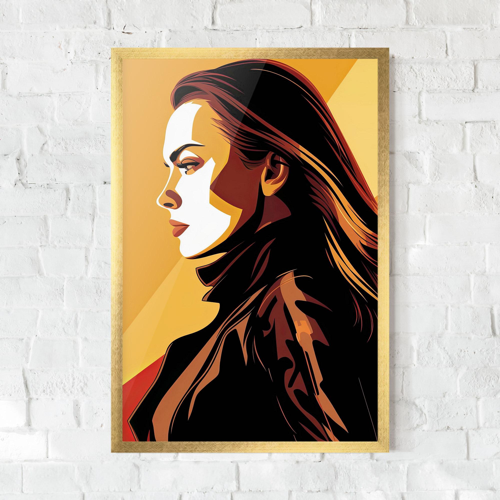 Keretezett Poszter Graphical Pop Girl mockup 0