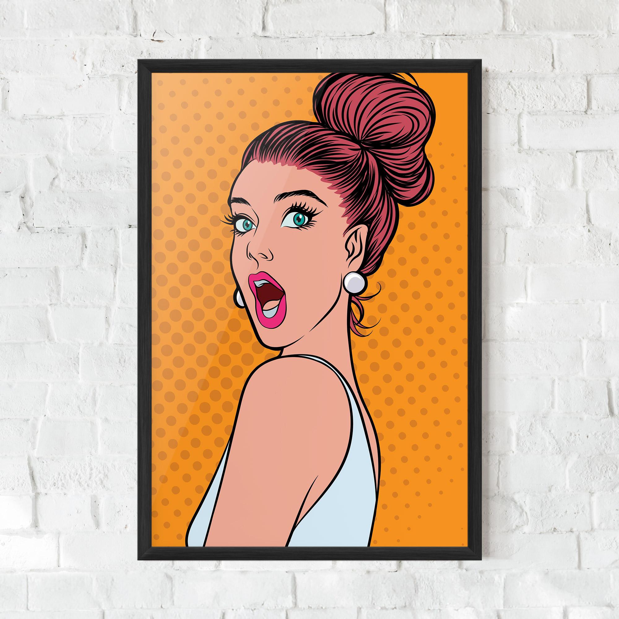 Keretezett Poszter Pop Comic Lady mockup 0