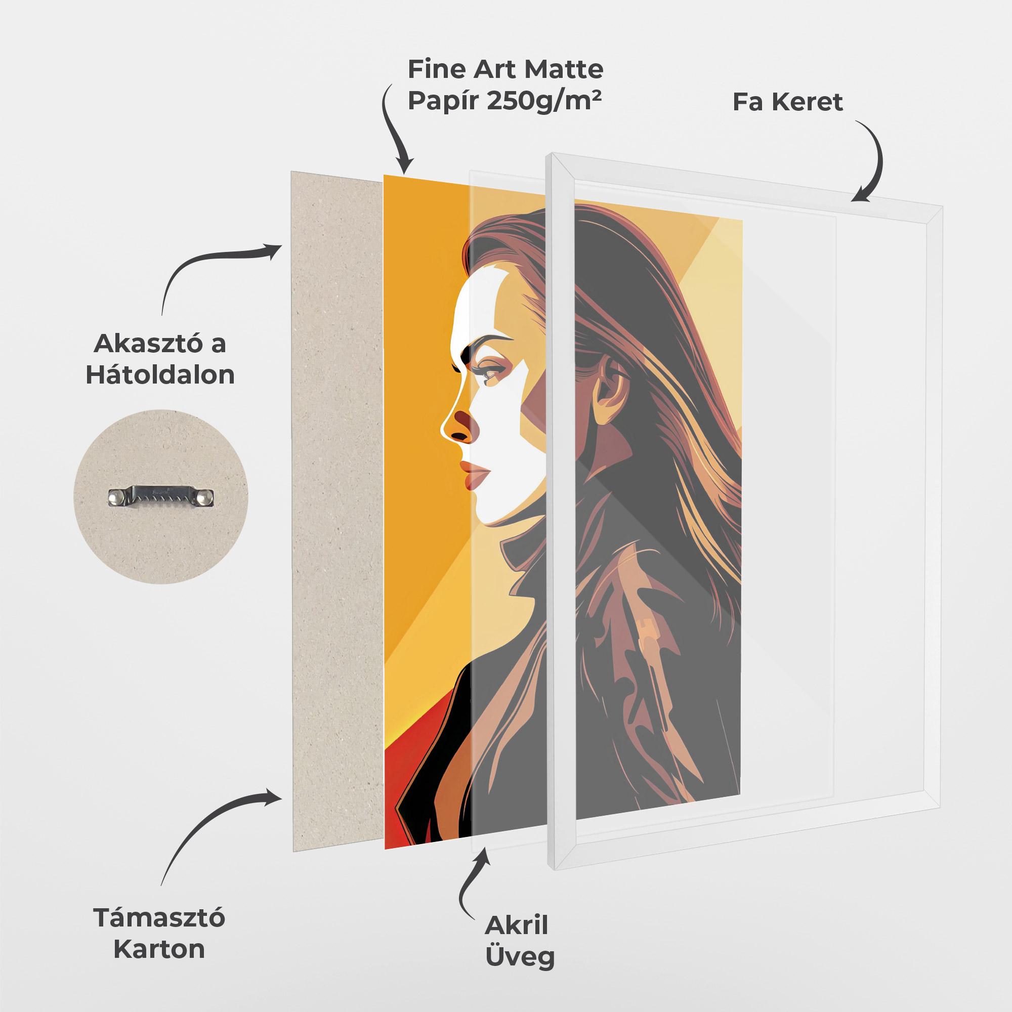 Keretezett Poszter Graphical Pop Girl mockup 1