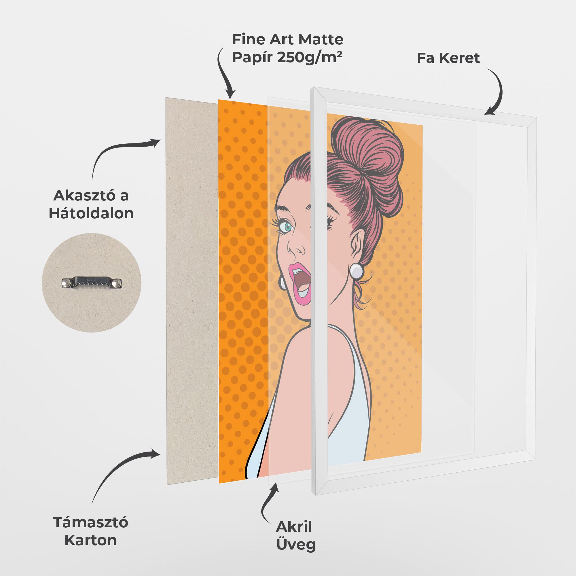 Keretezett Poszter Pop Comic Lady mockup 1
