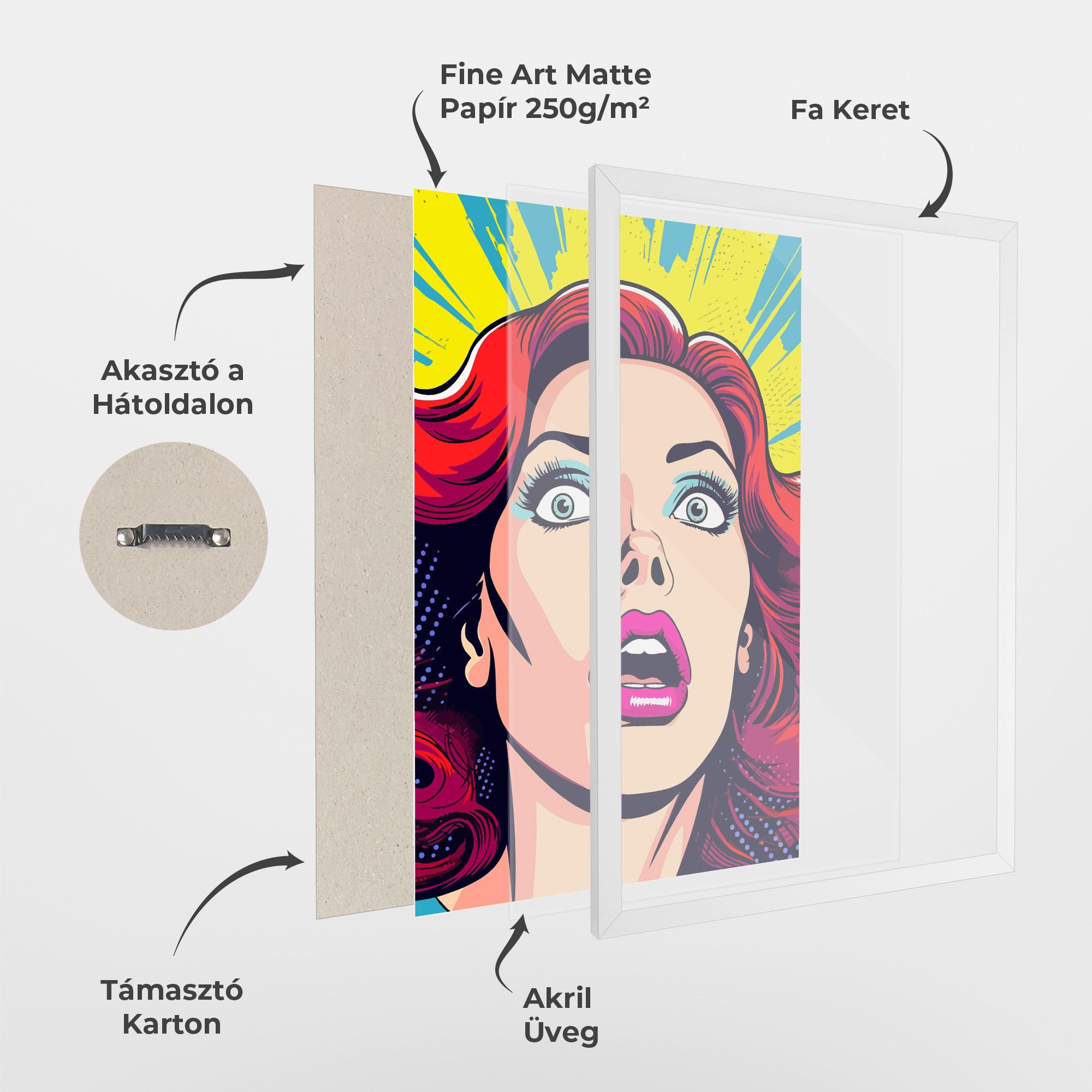 Keretezett Poszter Pop Scared Woman mockup 1