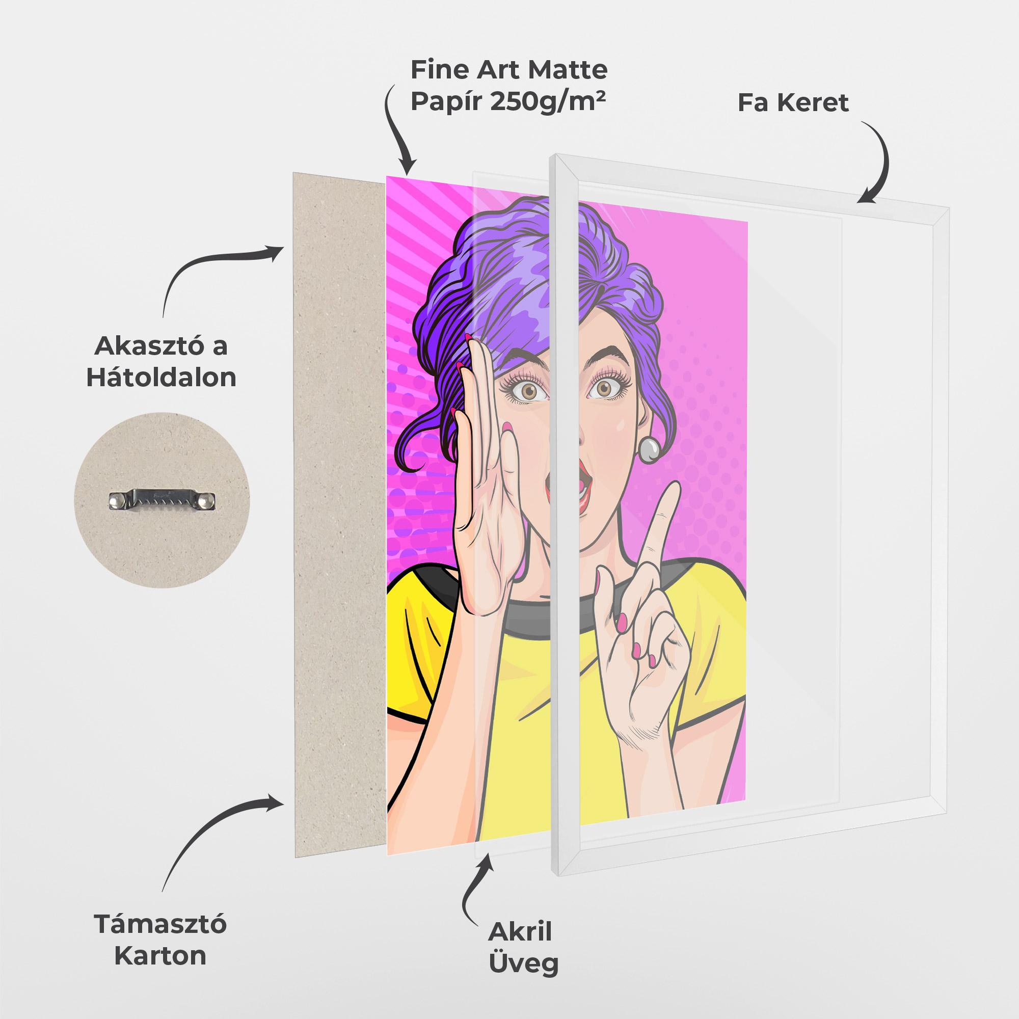 Keretezett Poszter Surprised Pop Woman mockup 1