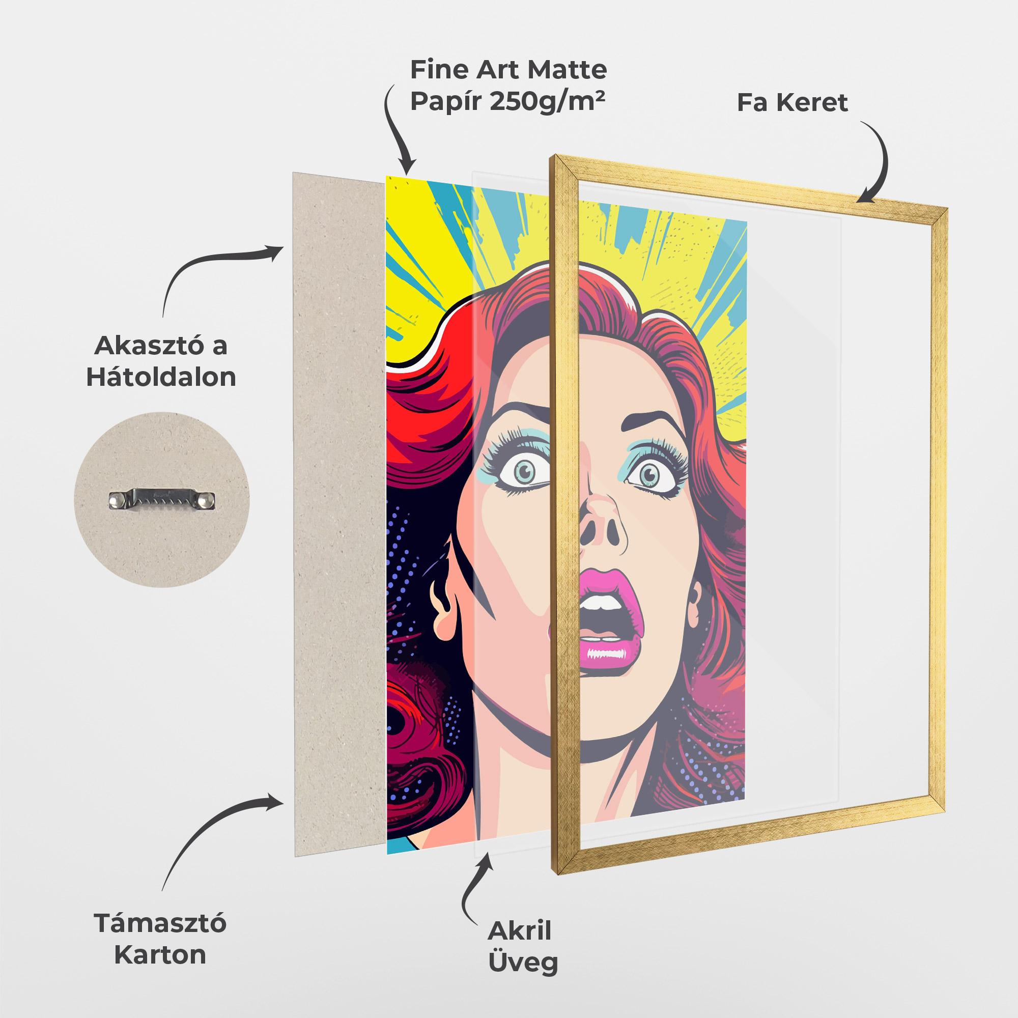 Keretezett Poszter Pop Scared Woman mockup 1