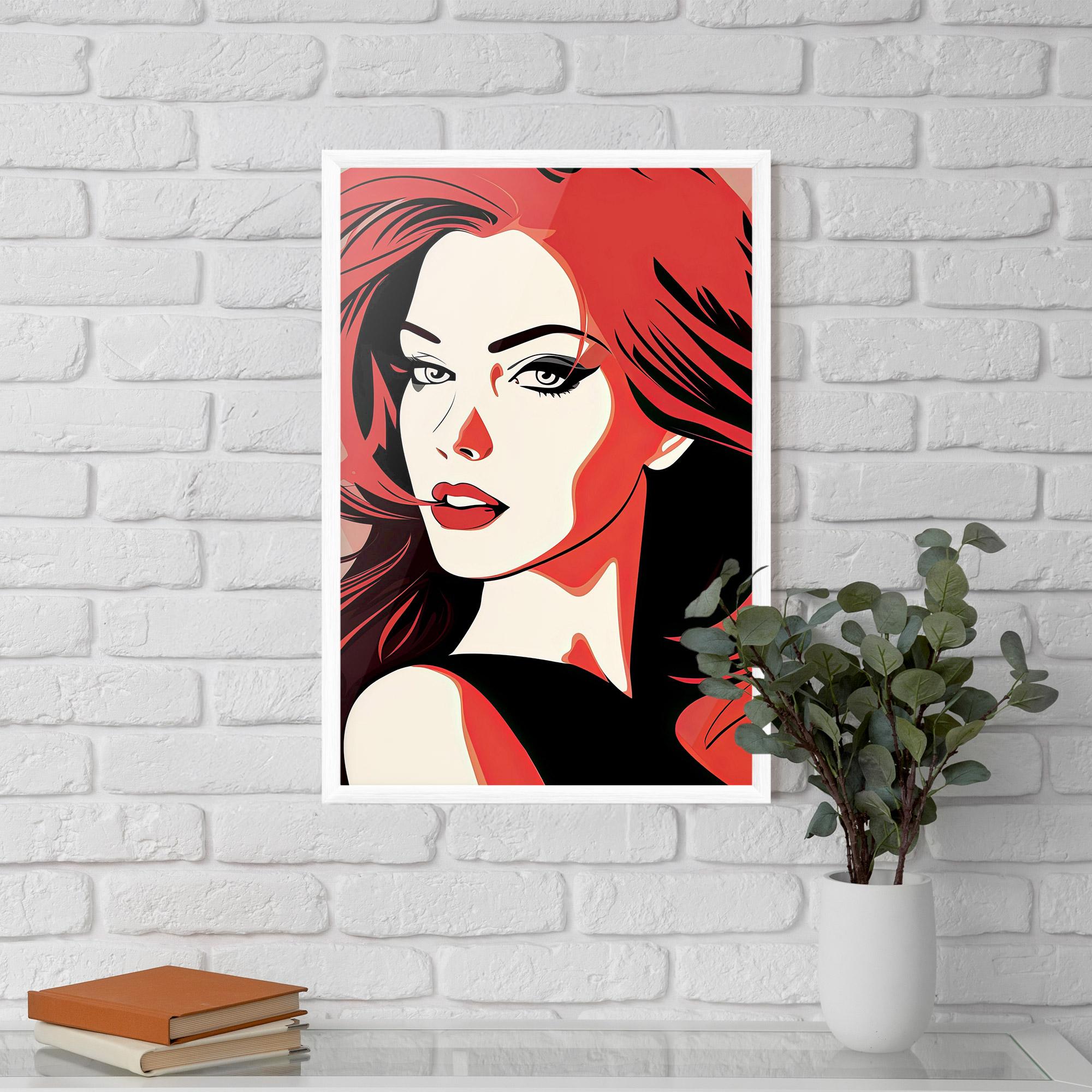 Keretezett Poszter Red Hair Pop Art mockup 5