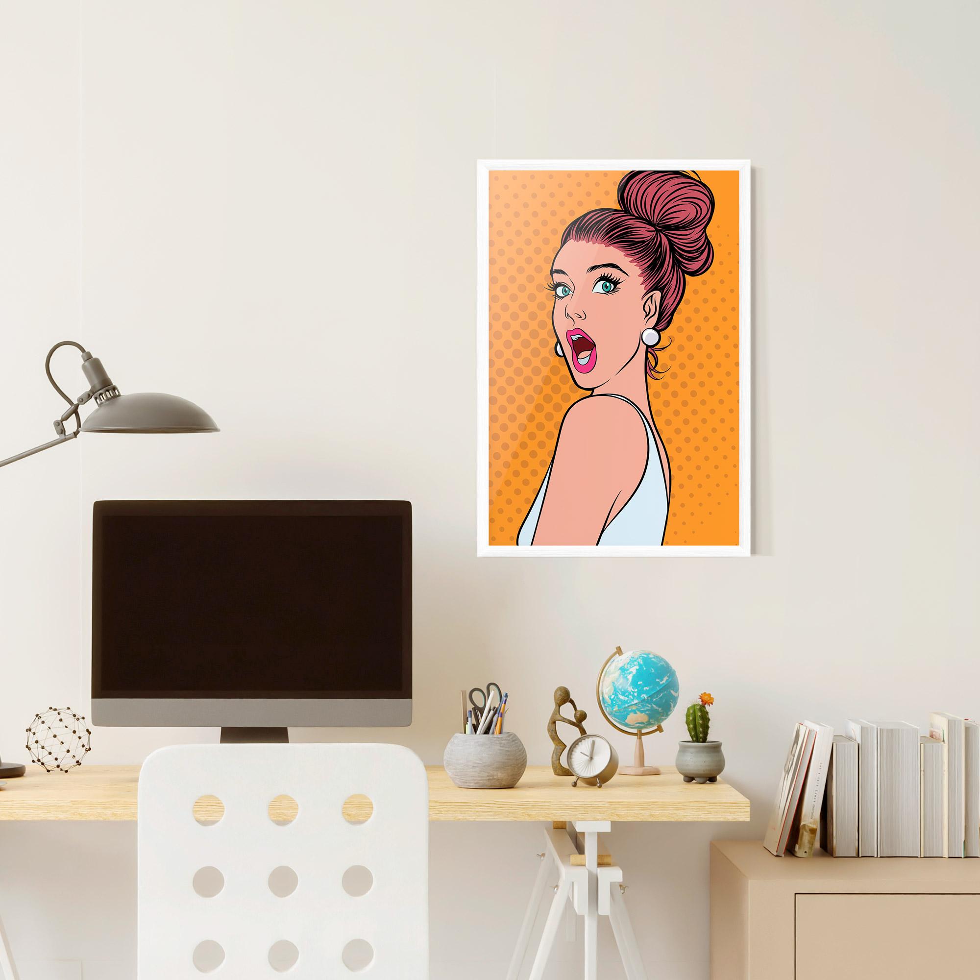 Keretezett Poszter Pop Comic Lady mockup 6