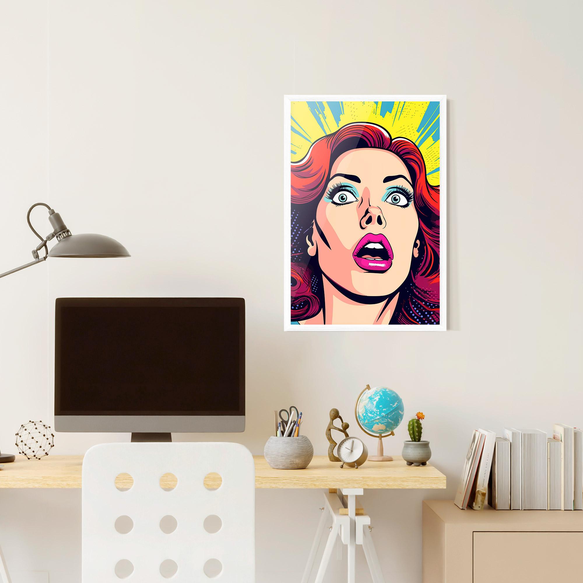 Keretezett Poszter Pop Scared Woman mockup 6