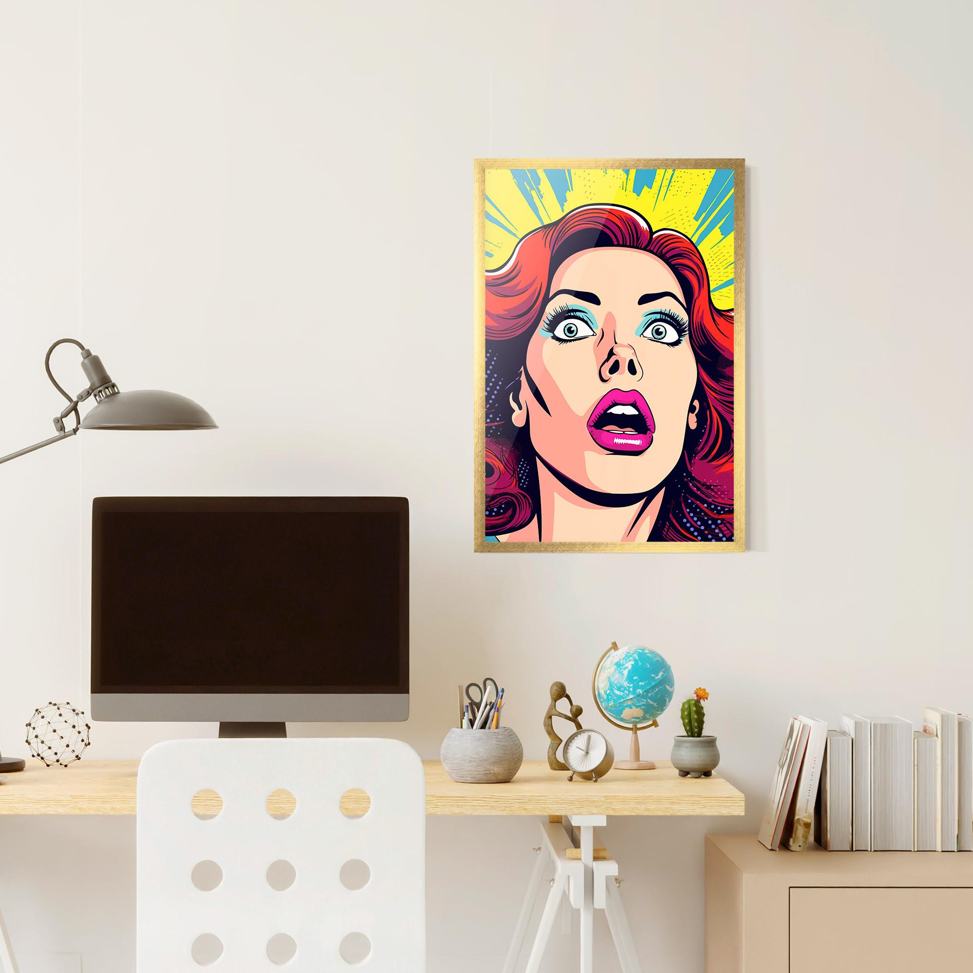 Keretezett Poszter Pop Scared Woman mockup 6