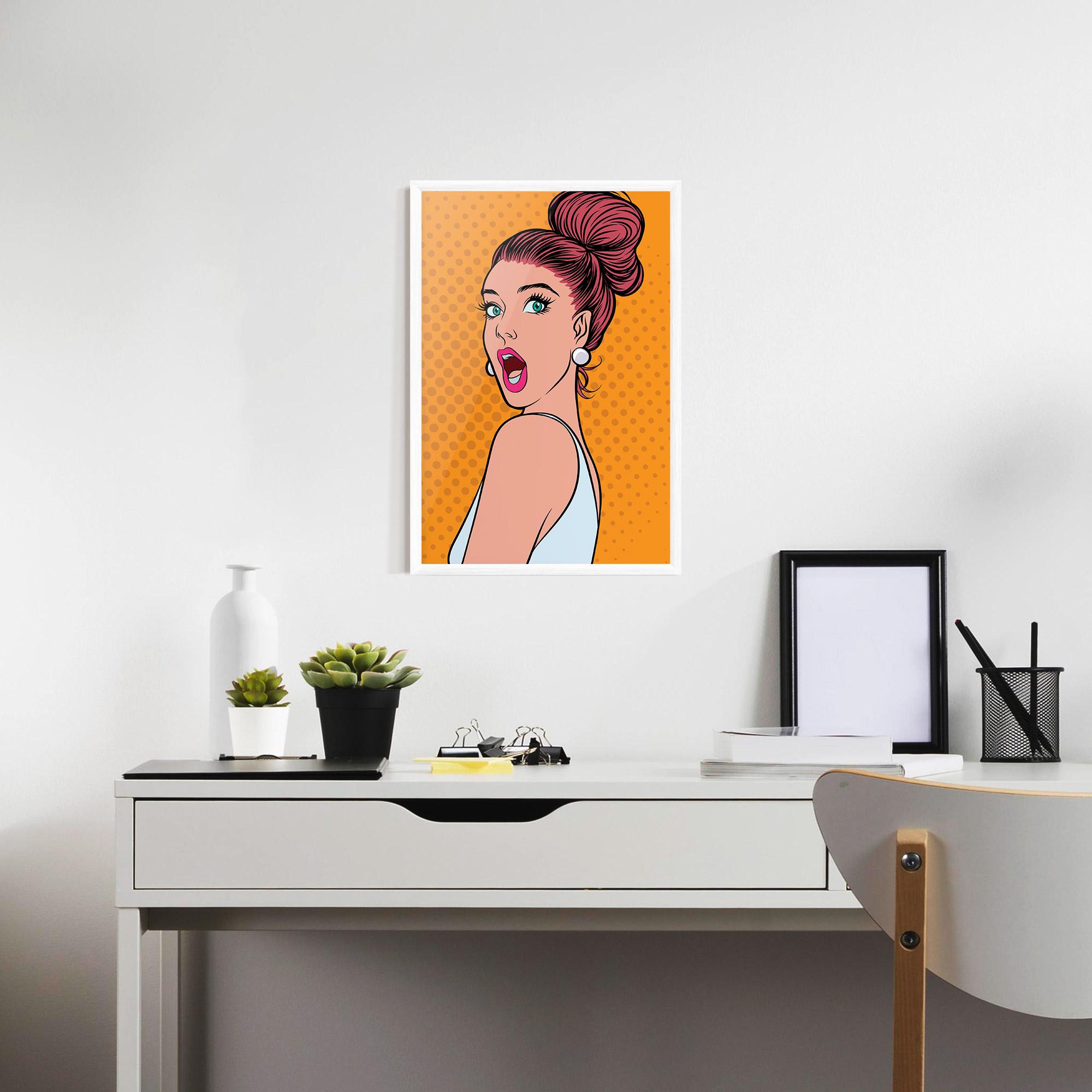Keretezett Poszter Pop Comic Lady mockup 7